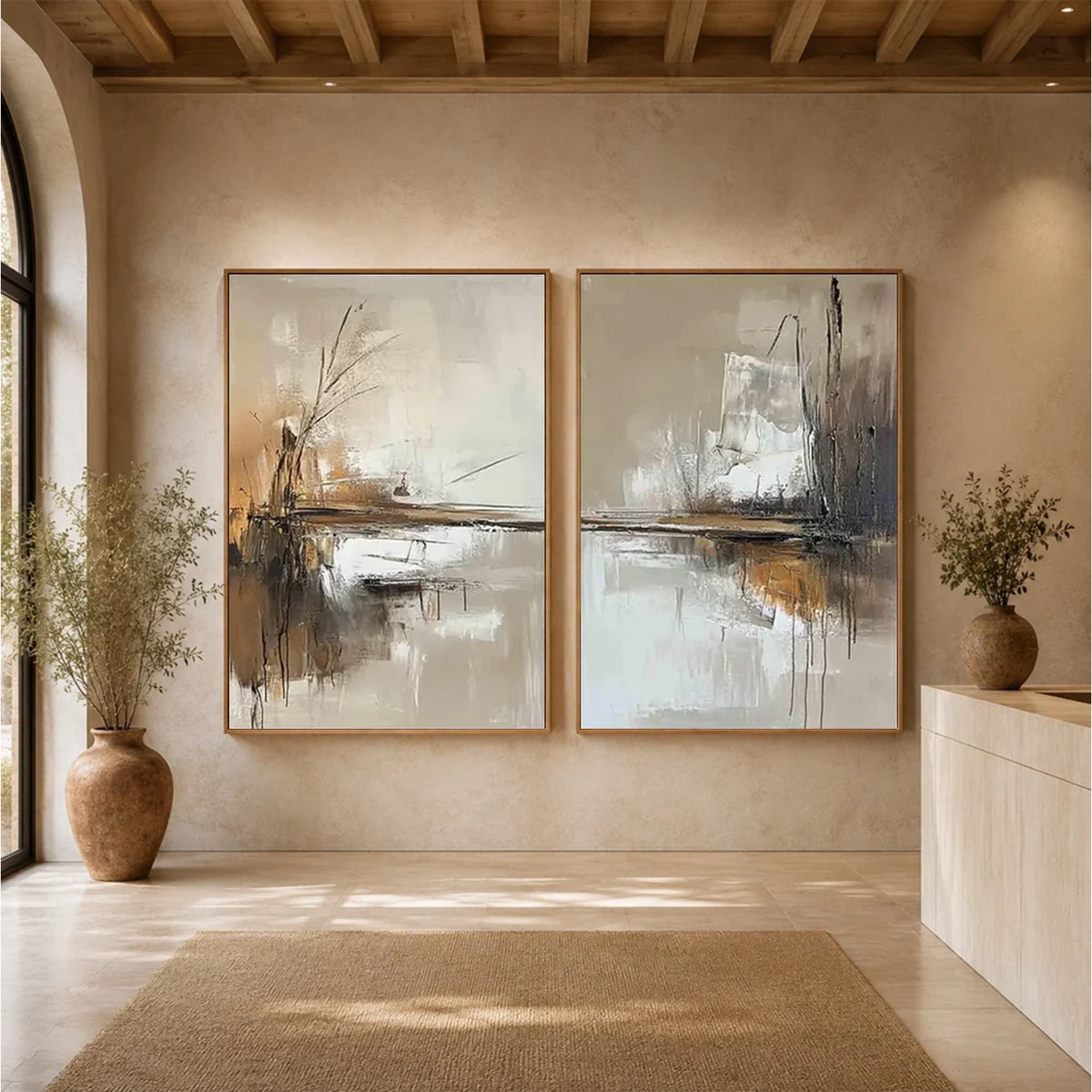Abstract Canvas Wall Art Set of 2 #AW185