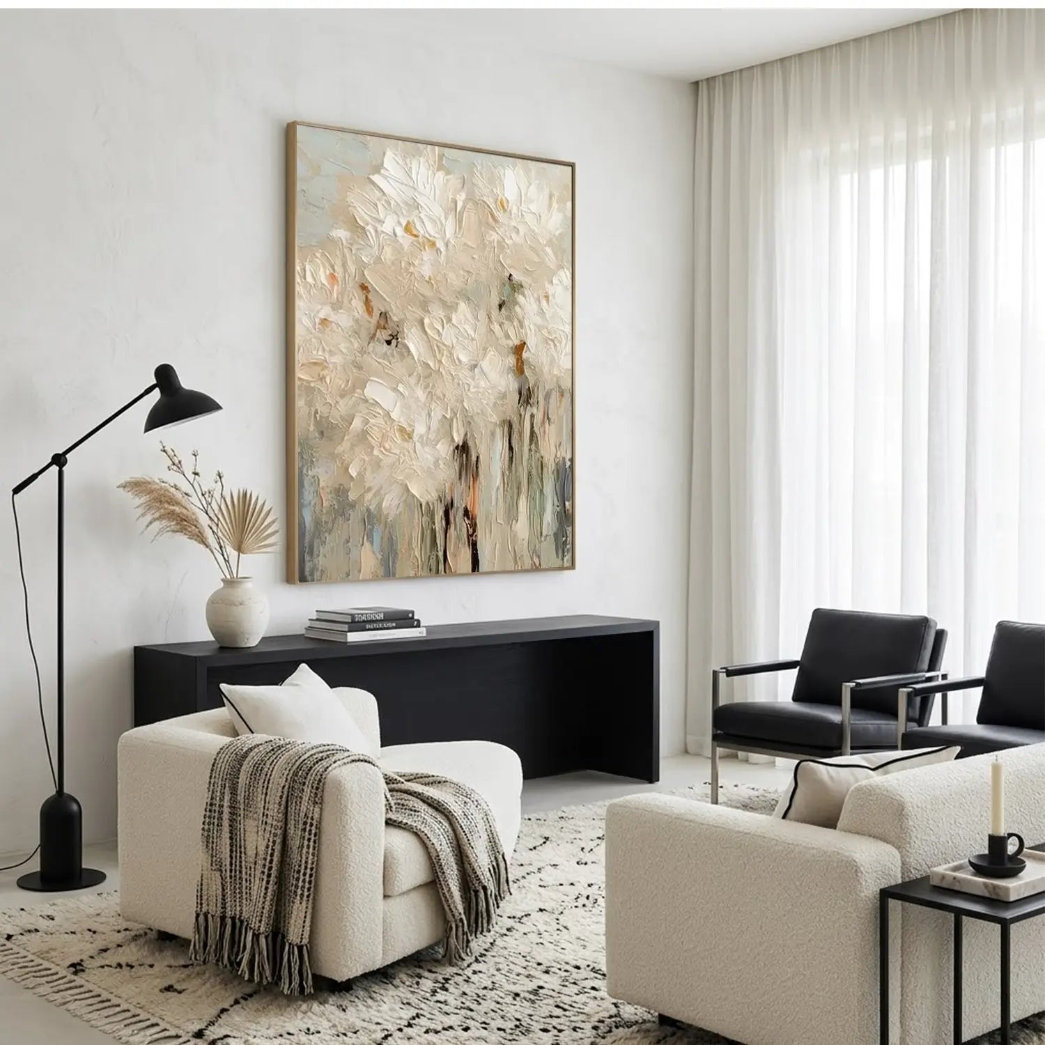 Flower And Tree Abstract Texture Canvas Art