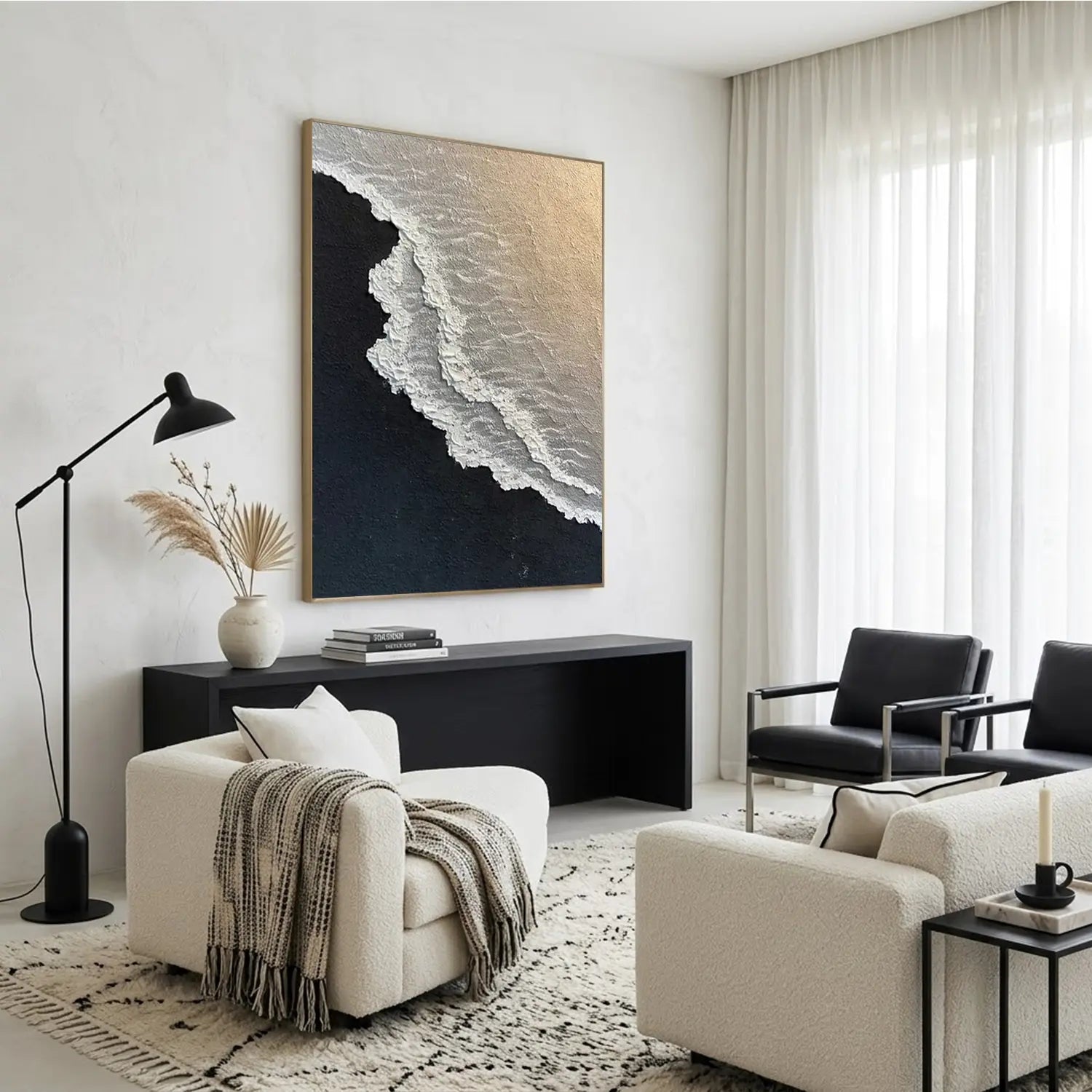 Ocean And Sky Abstract Textured Canvas Art