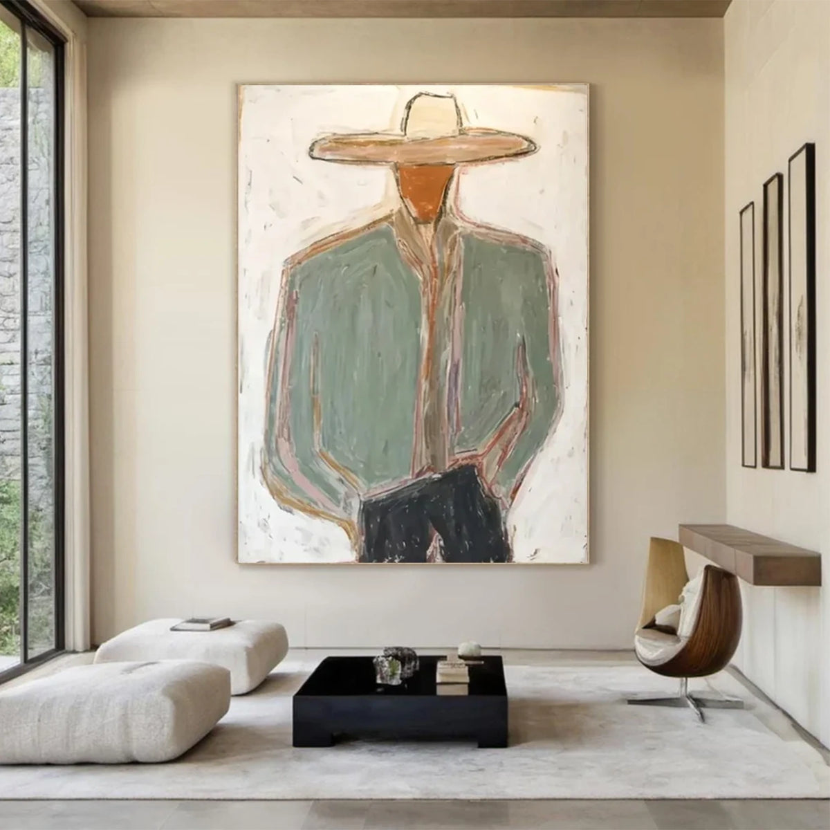 Vintage Americana Art | Minimal Cowboy Figure #VA034