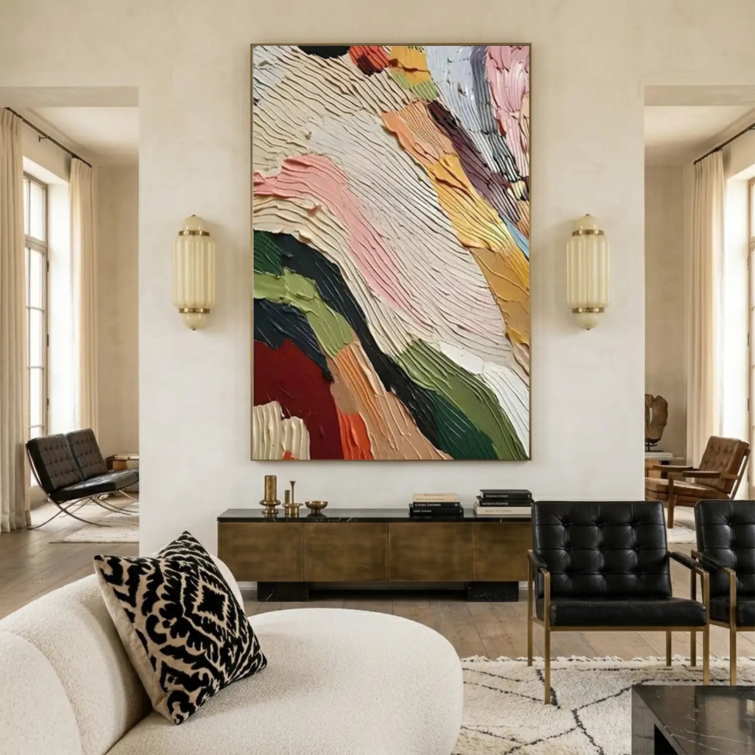 Colorful Abstract Textured Painting Canvas