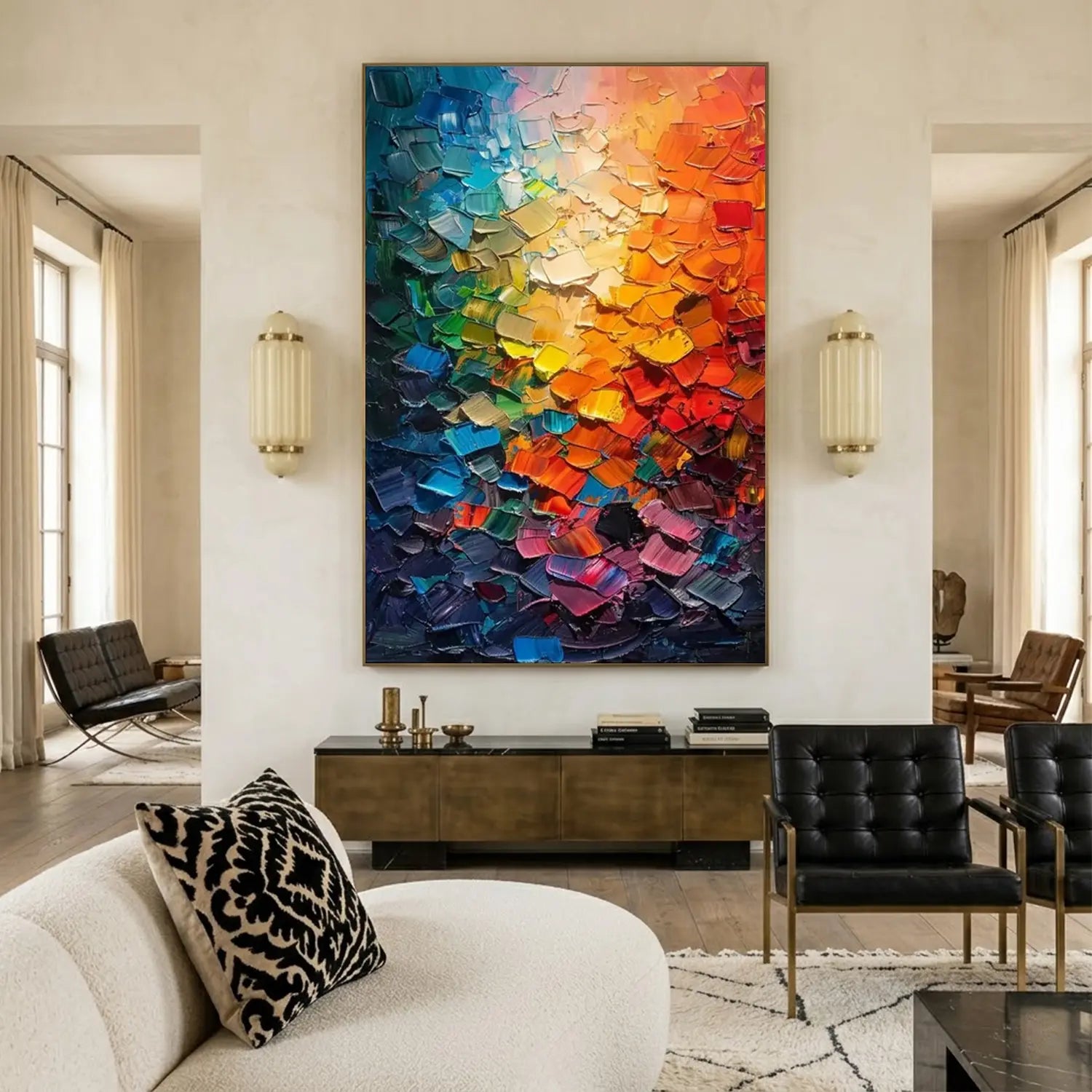 Colorful Abstract Textured Painting Canvas