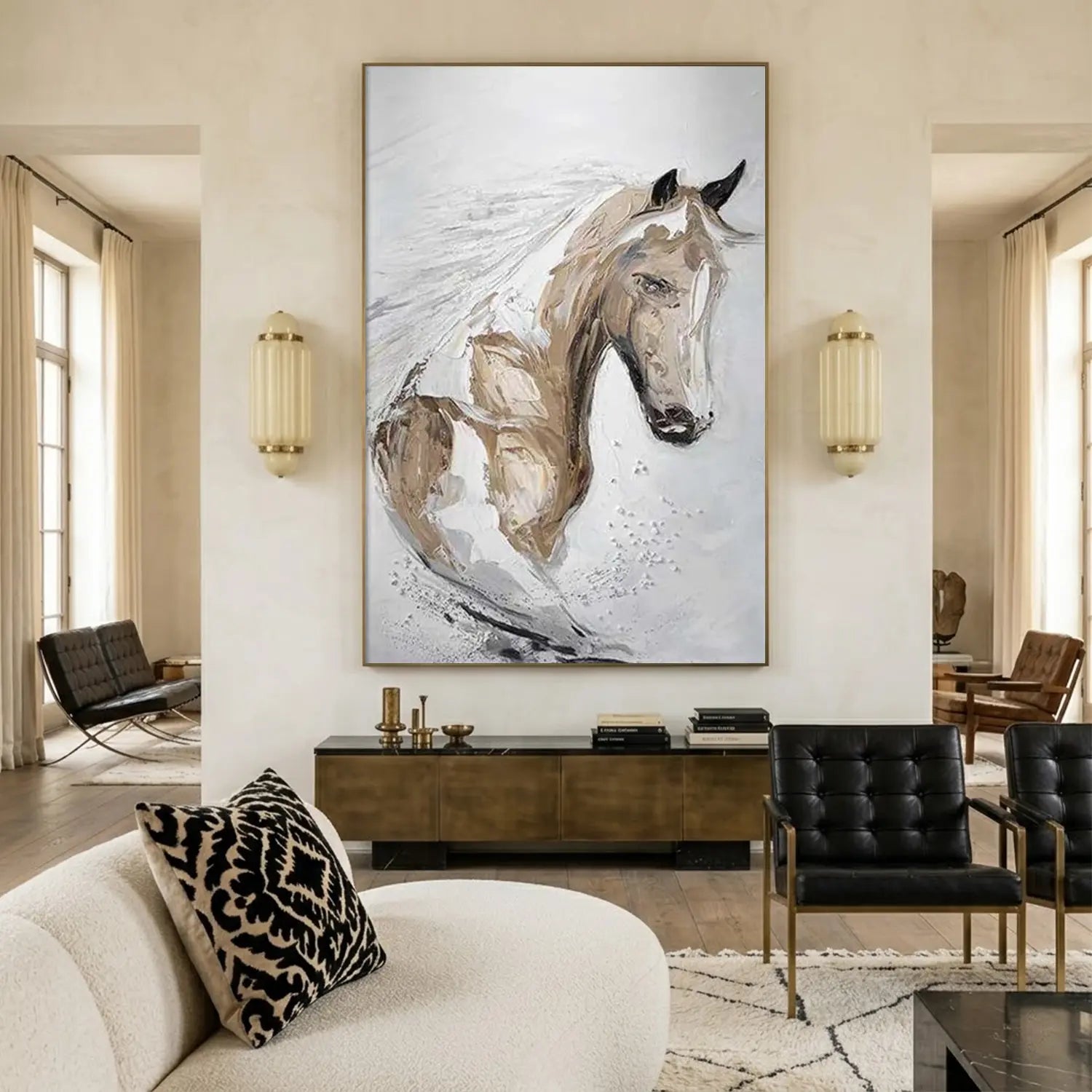 Abstract Animal Horse Textured Wall Art