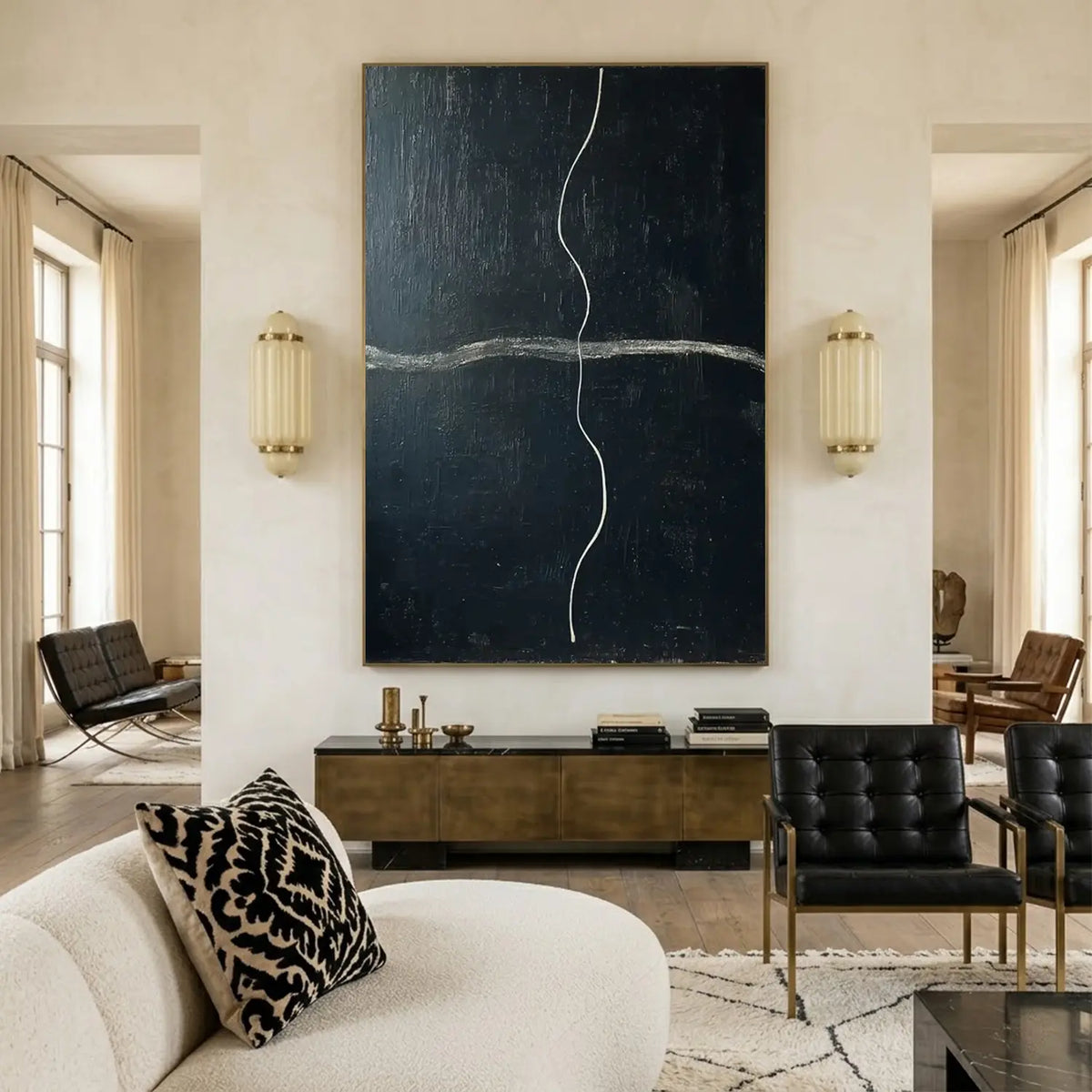 Black and White Minimalist Canvas Art #MM011