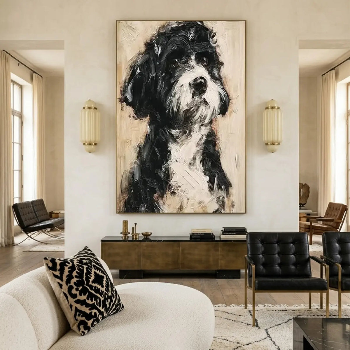 Abstract Animal Dog Textured Wall Art #AA033