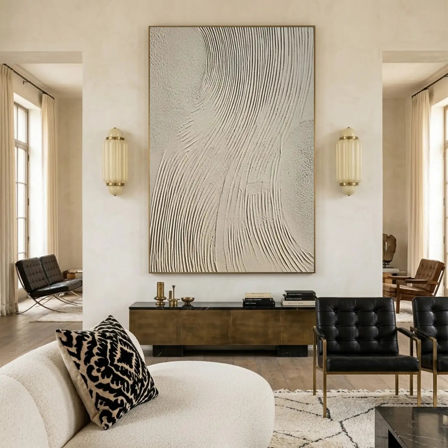 Beige & Brown Abstract