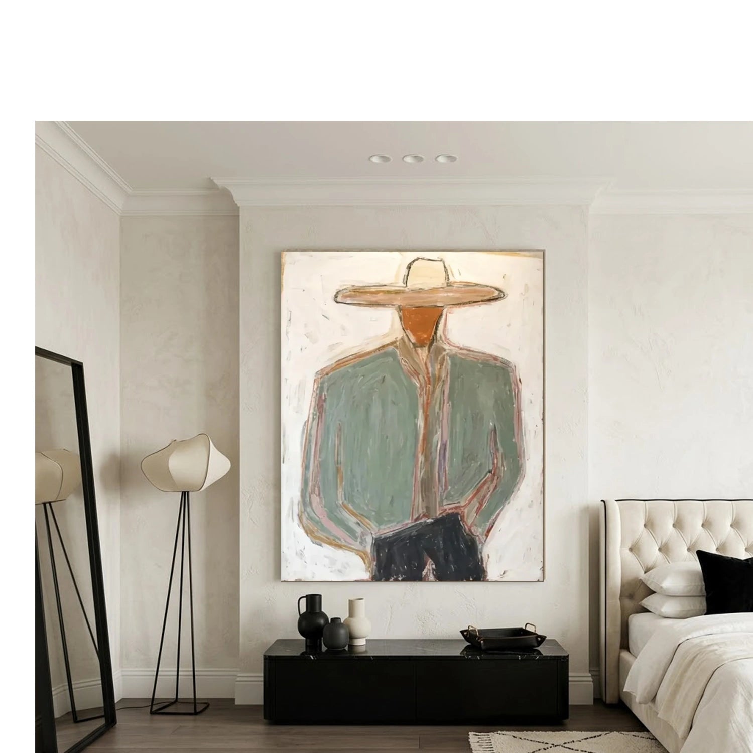 Vintage Americana Art | Minimal Cowboy Figure