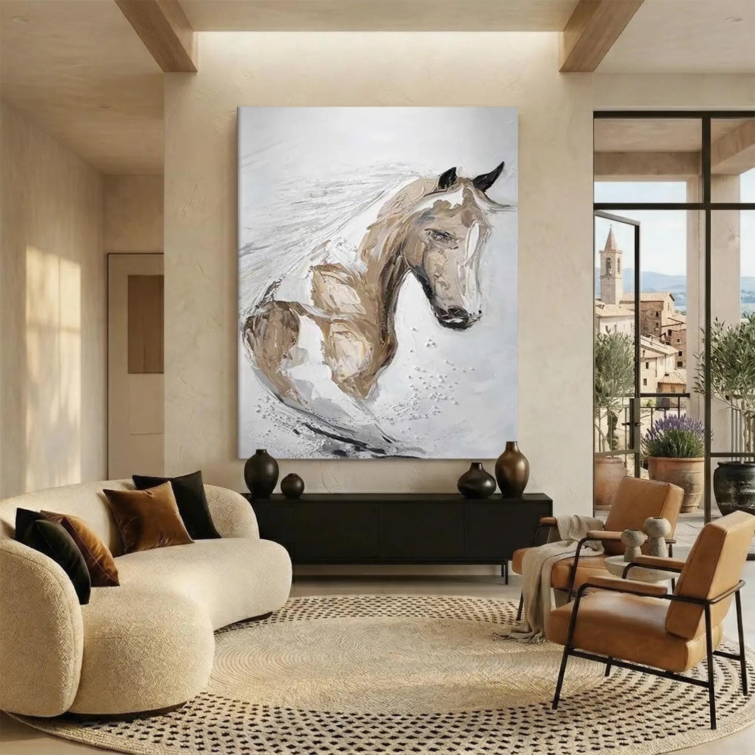 Abstract Animal Horse Textured Wall Art