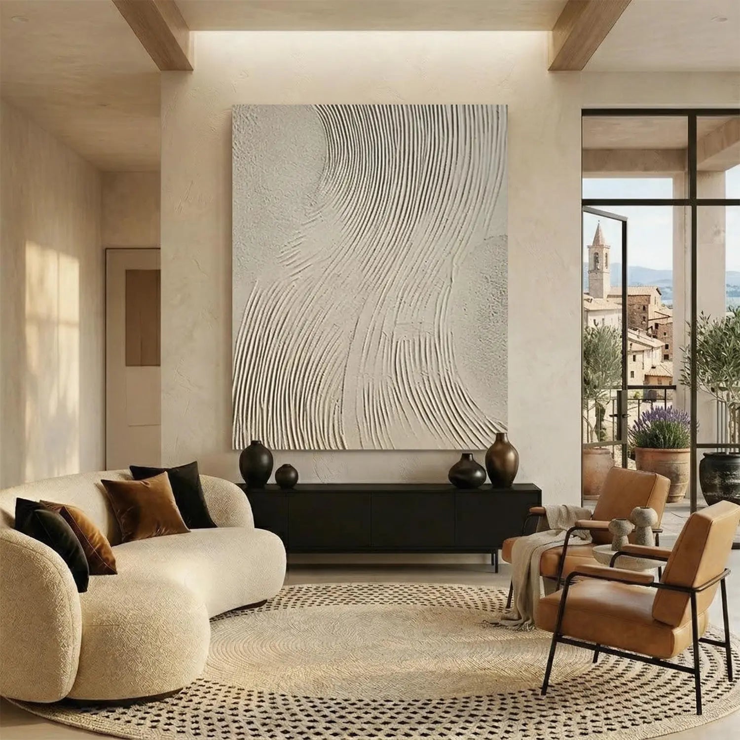 Beige & Brown Abstract