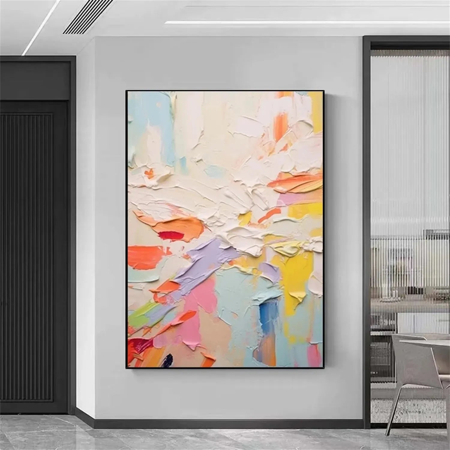Colorful Abstract Textured Painting Canvas #AT007
