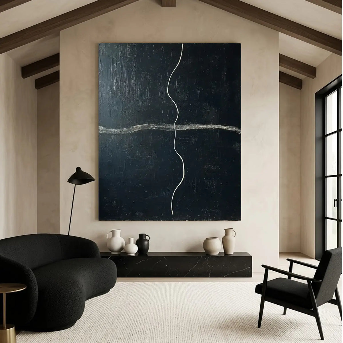 Black and White Minimalist Canvas Art #MM011