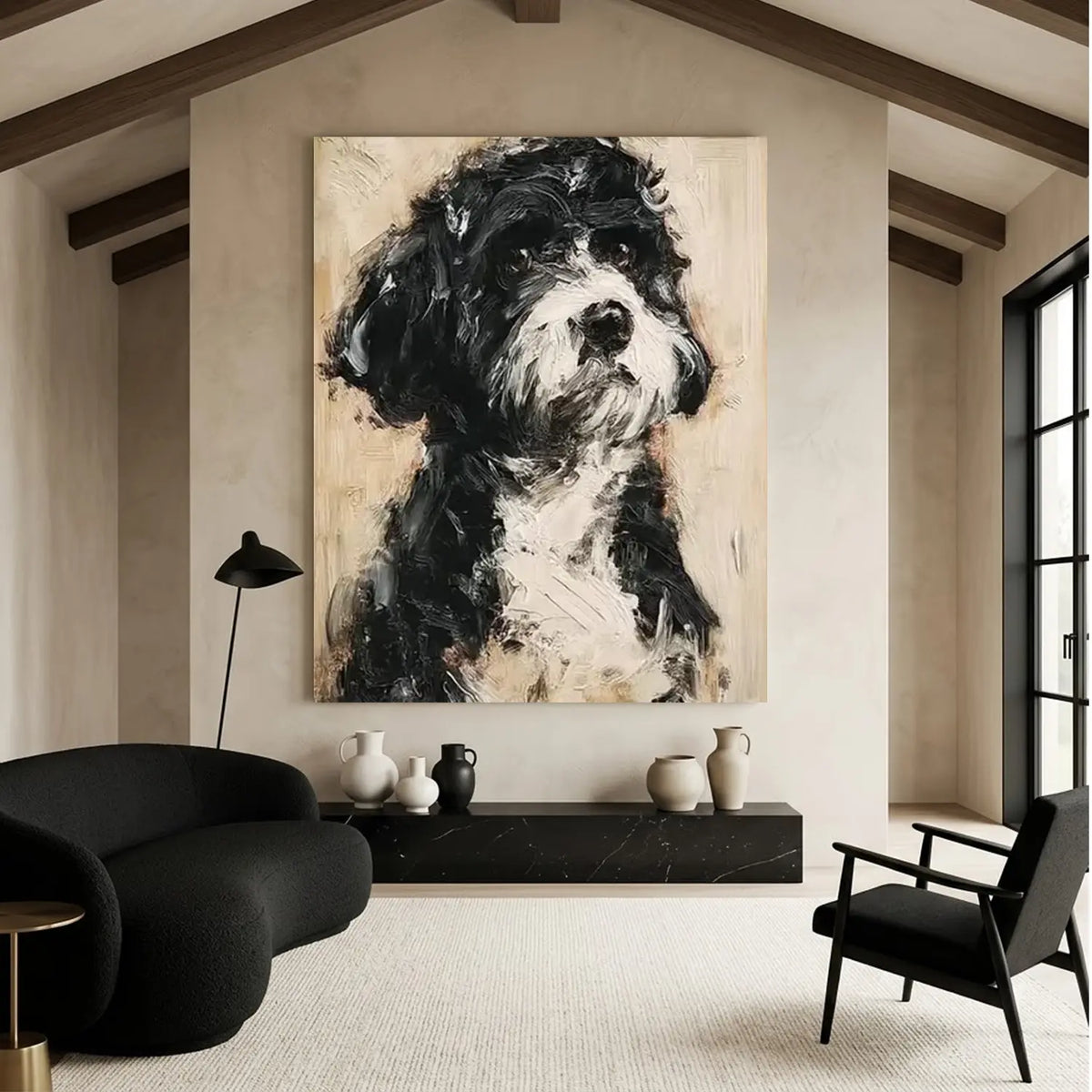 Abstract Animal Dog Textured Wall Art #AA033
