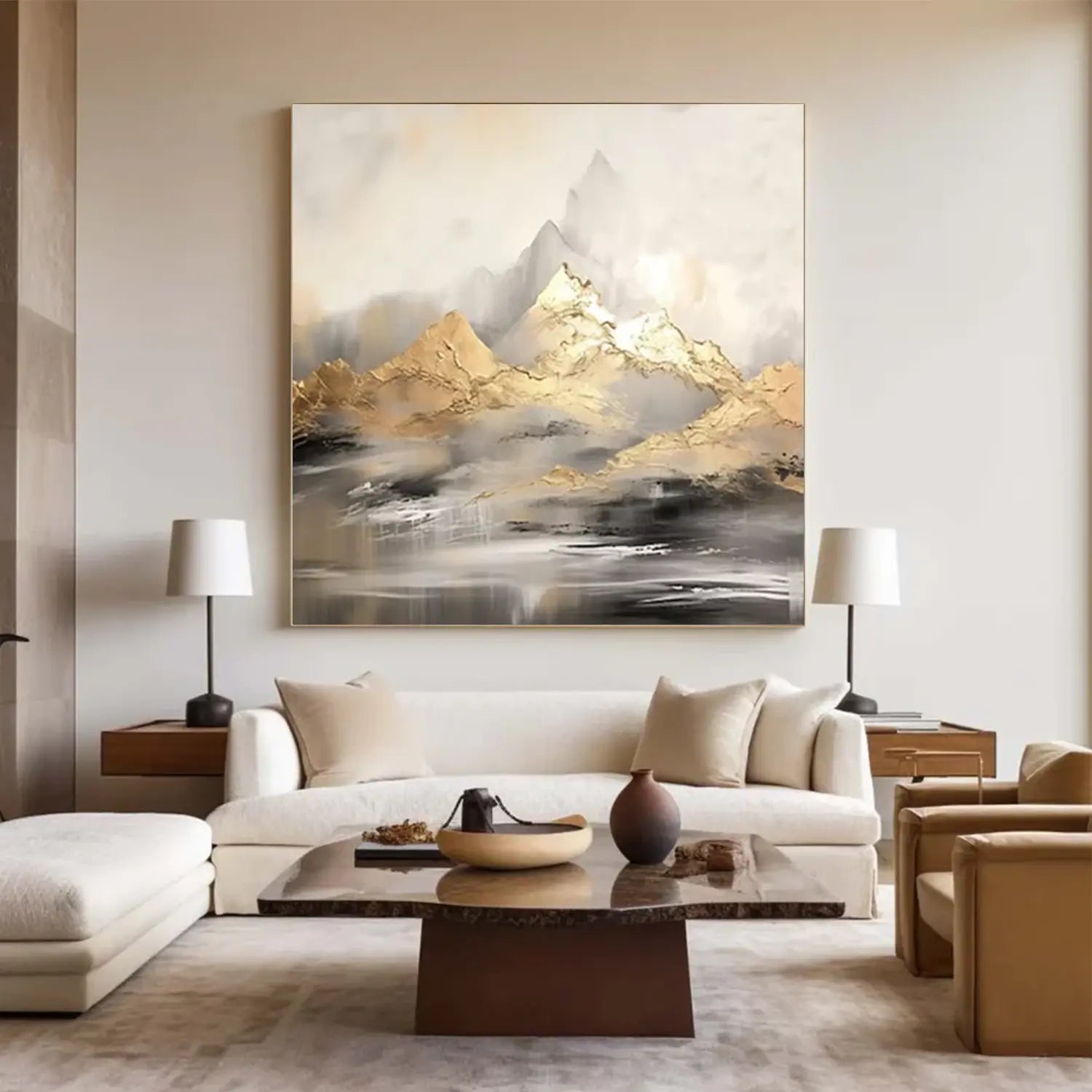 Abstract Mountain Textured Canvas Art #MM023