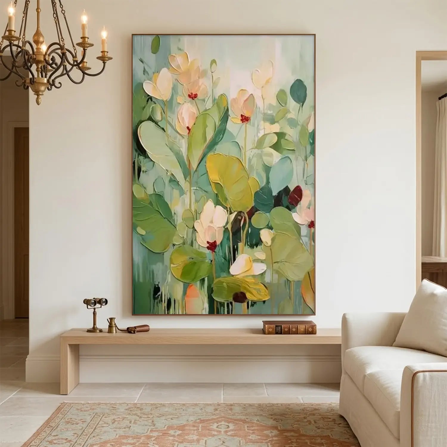 Colorful Flower Textured Painting Canvas