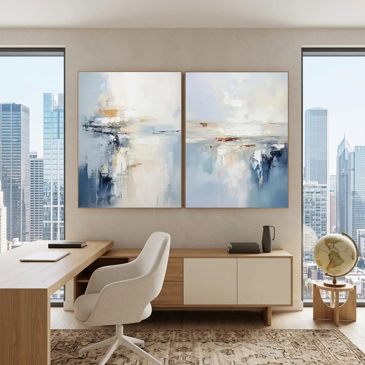 Abstract Painting Canvas Set of 2