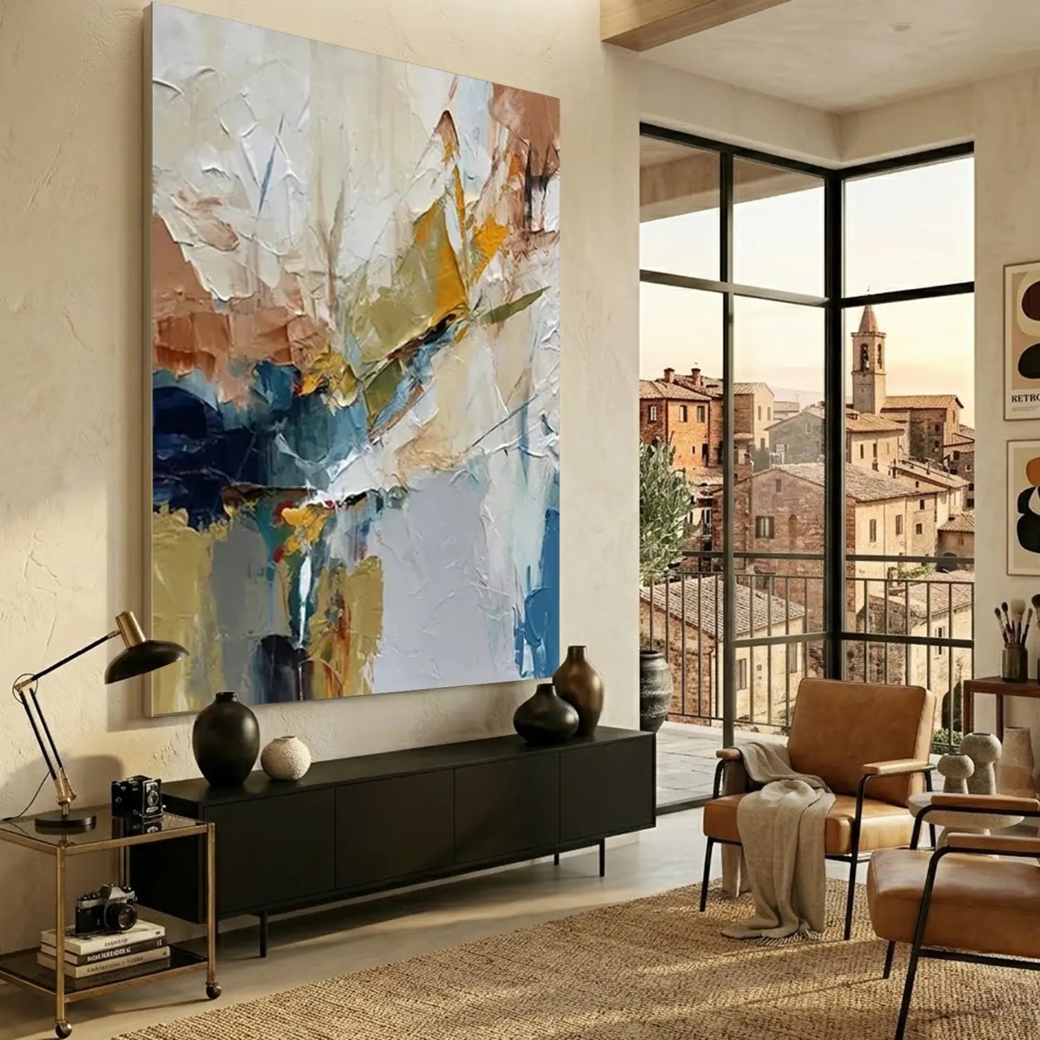Colorful Abstract Textured Painting Canvas