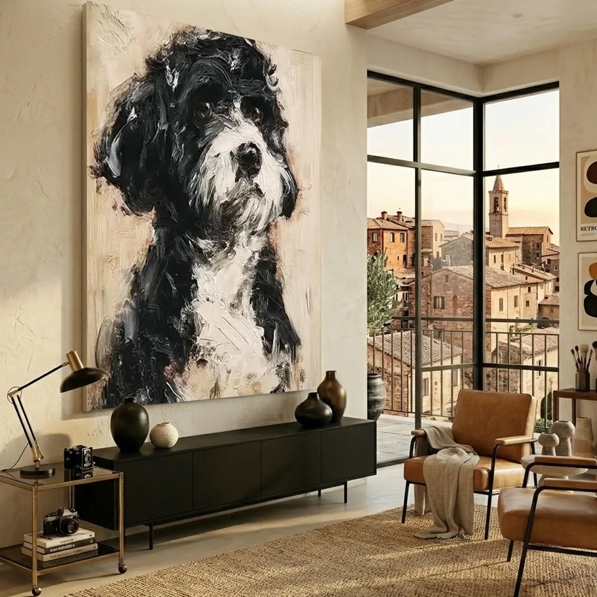 Abstract Animal Dog Textured Wall Art #AA033