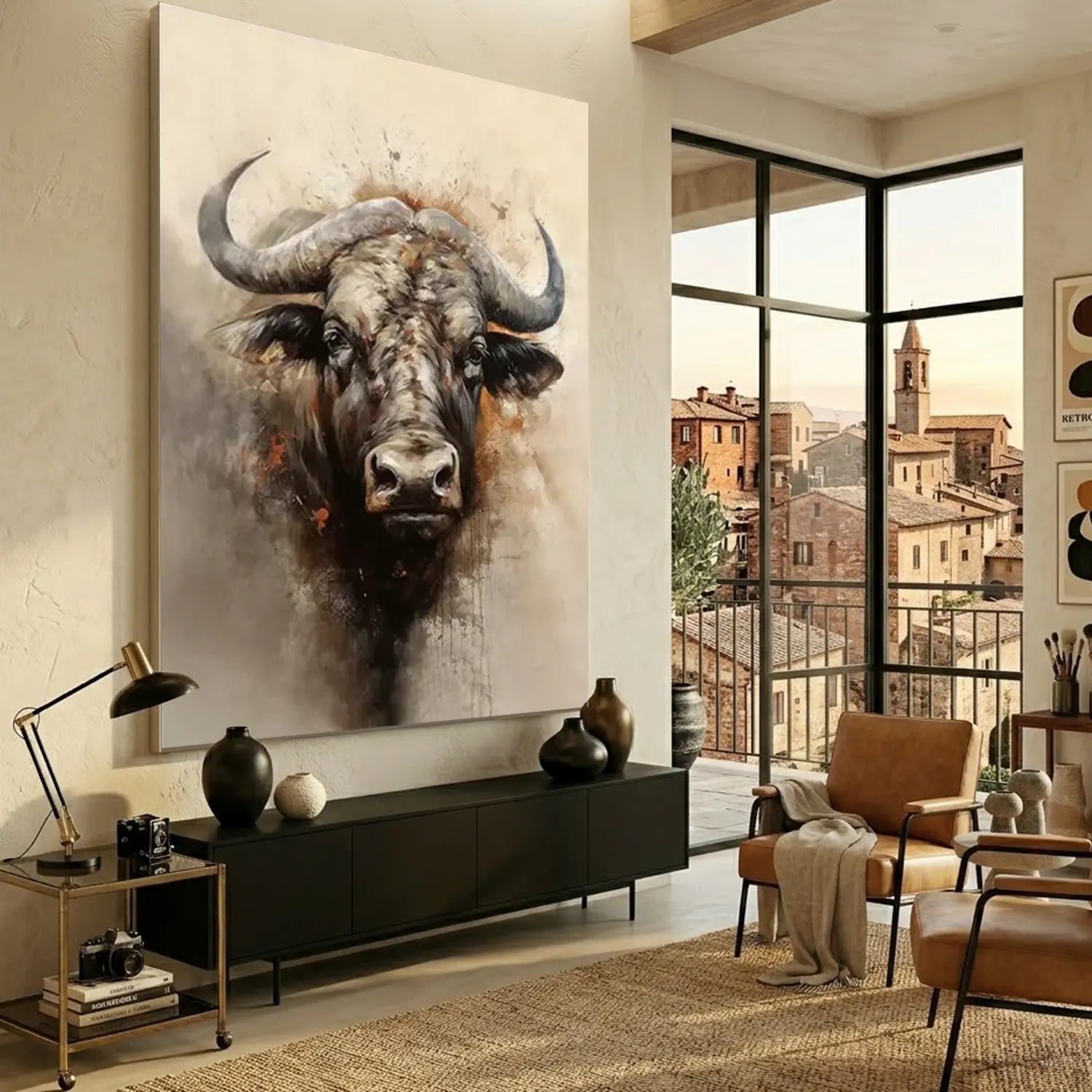 Abstract Animal Buffalo Wall Art