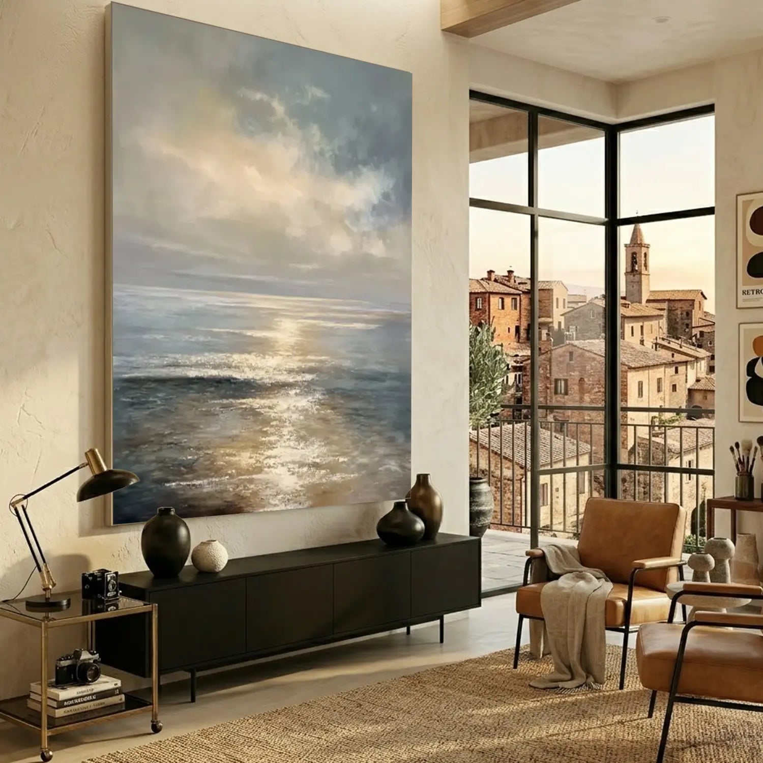 Abstract Ocean And Sky Canvas Art