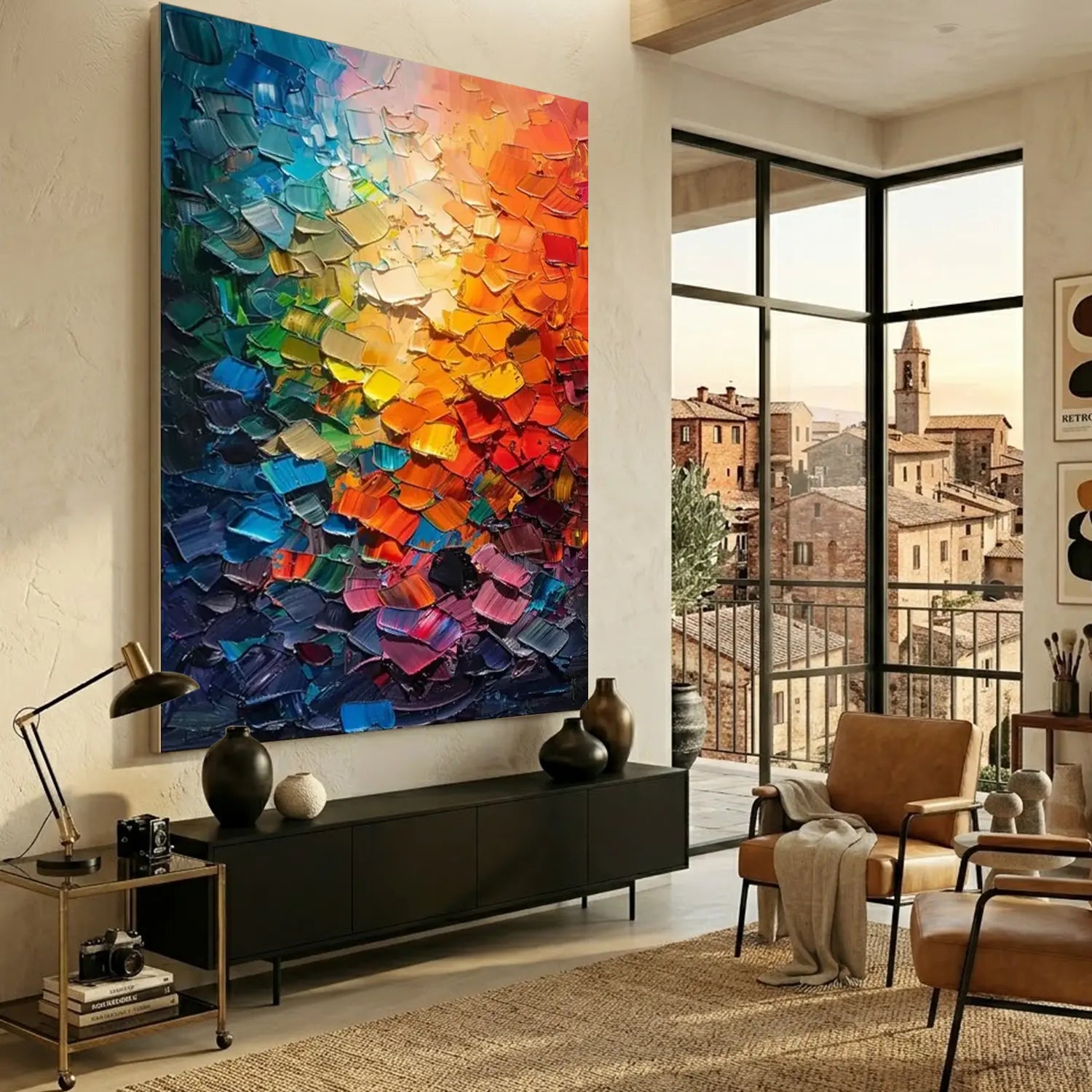 Colorful Abstract Textured Painting Canvas