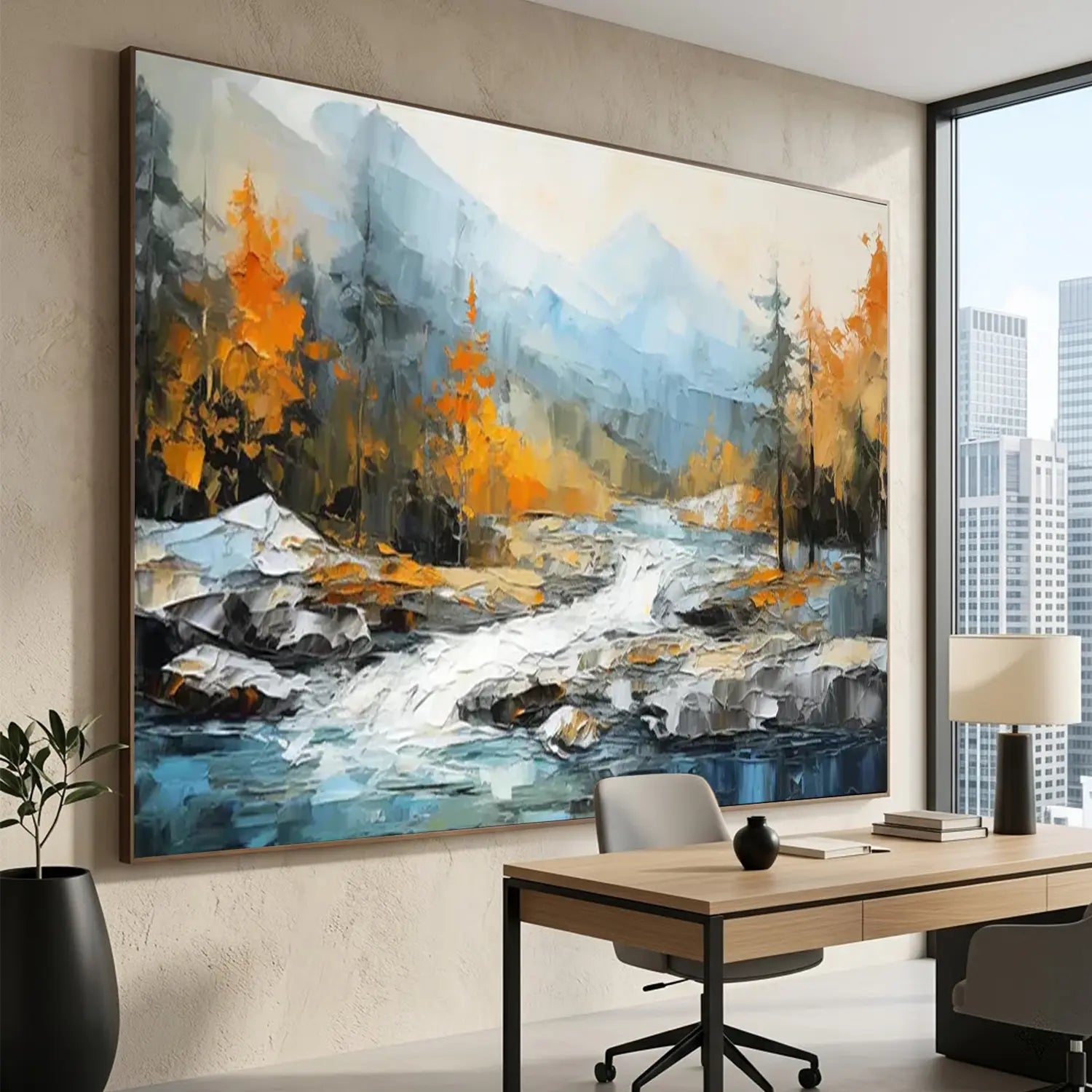 Colorful Tree Textured Painting Canvas