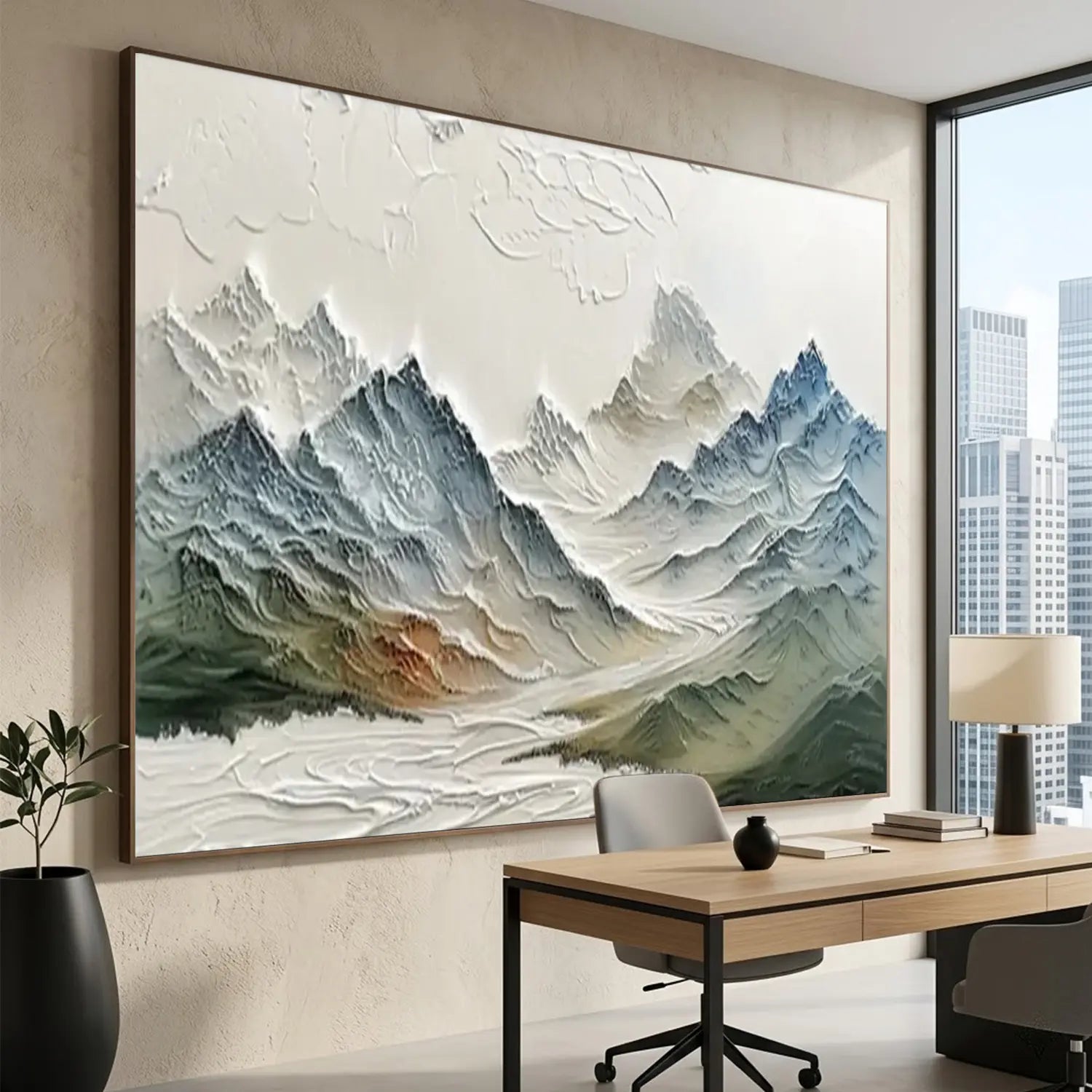 Colorful Mountain Textured Abstract Painting