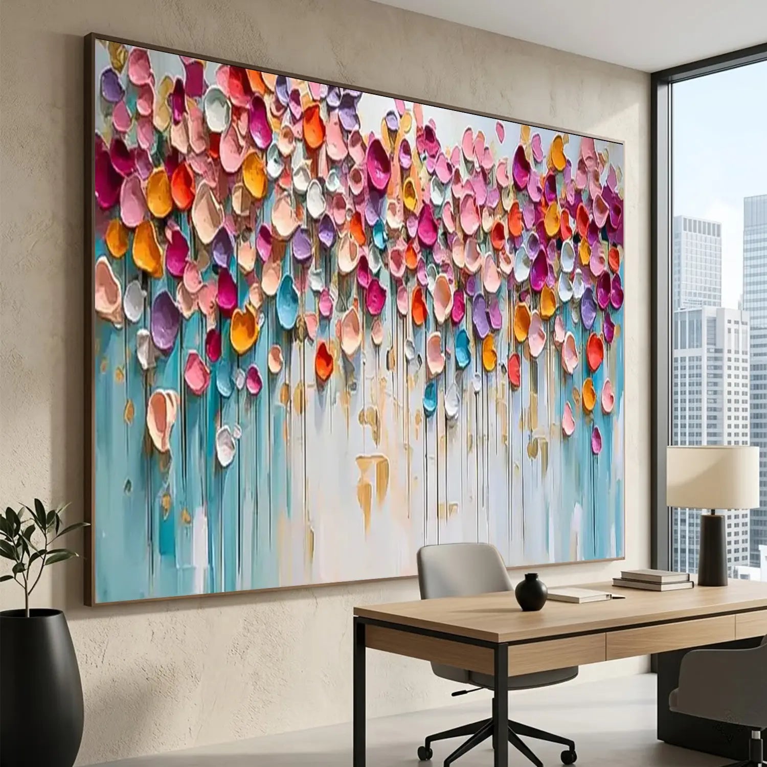 Colorful Abstract Textured Painting Canvas