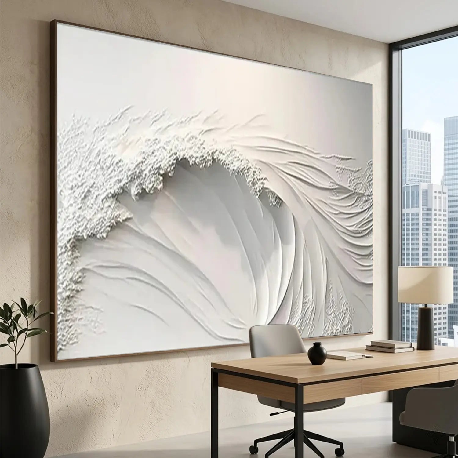 Ocean And Sky Textured Painting Canvas