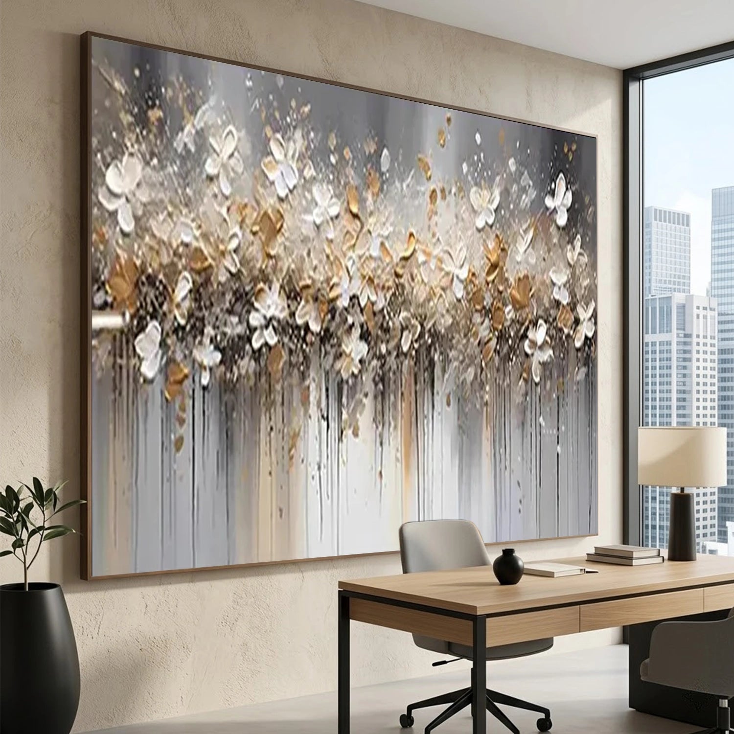 Flower Textured Painting Canvas