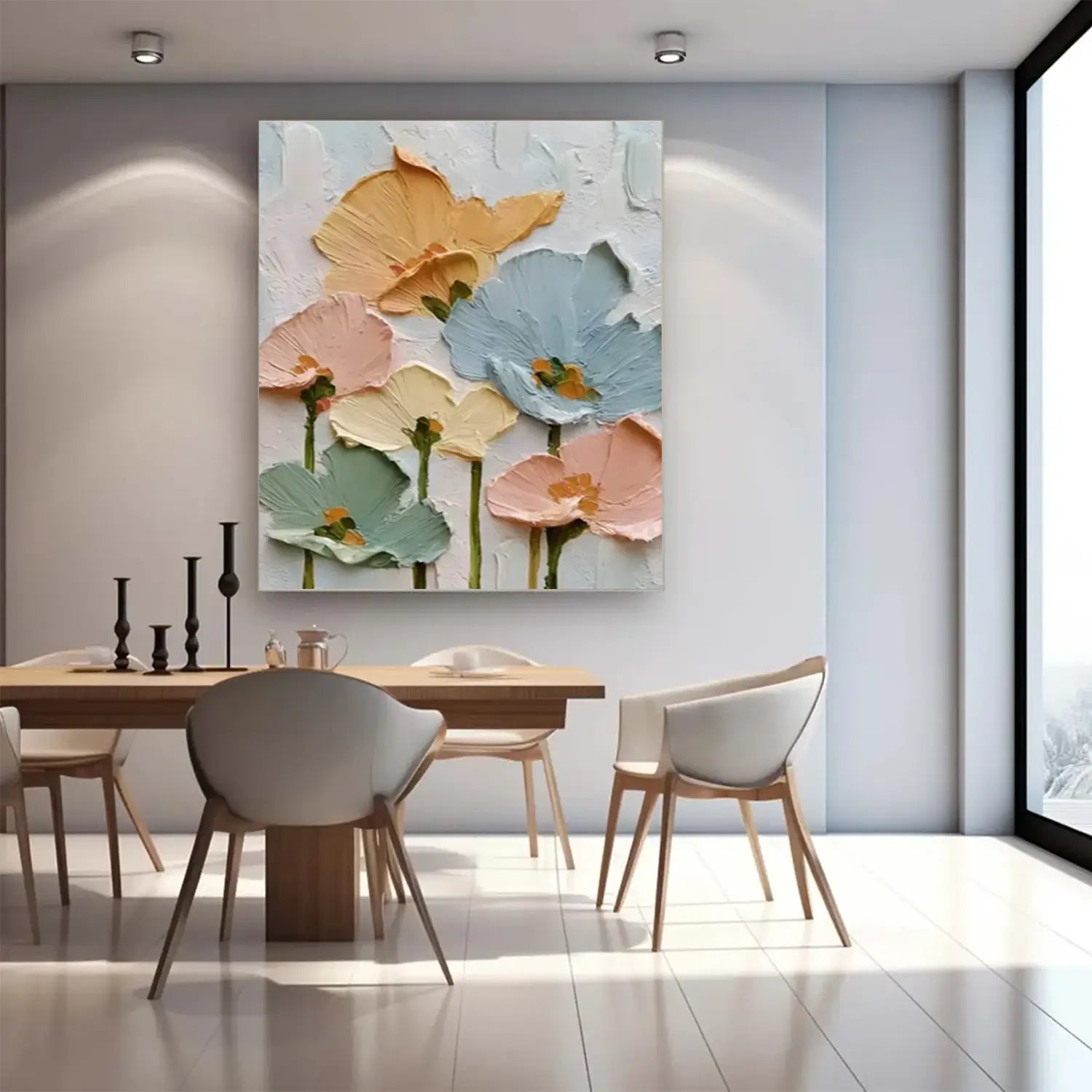 Flower Abstract Textured Wall Art #FT058