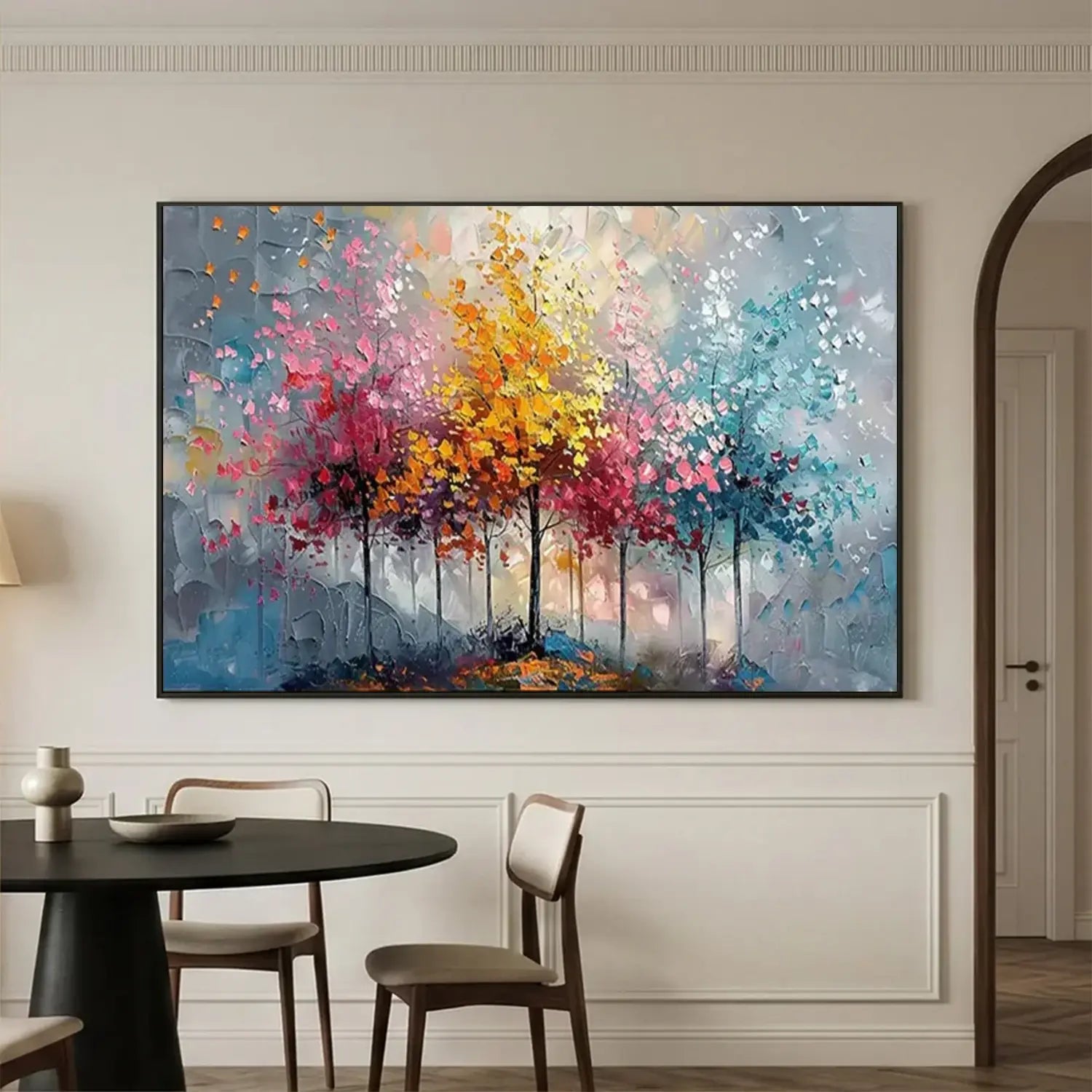 Colorful Tree Textured Painting Canvas