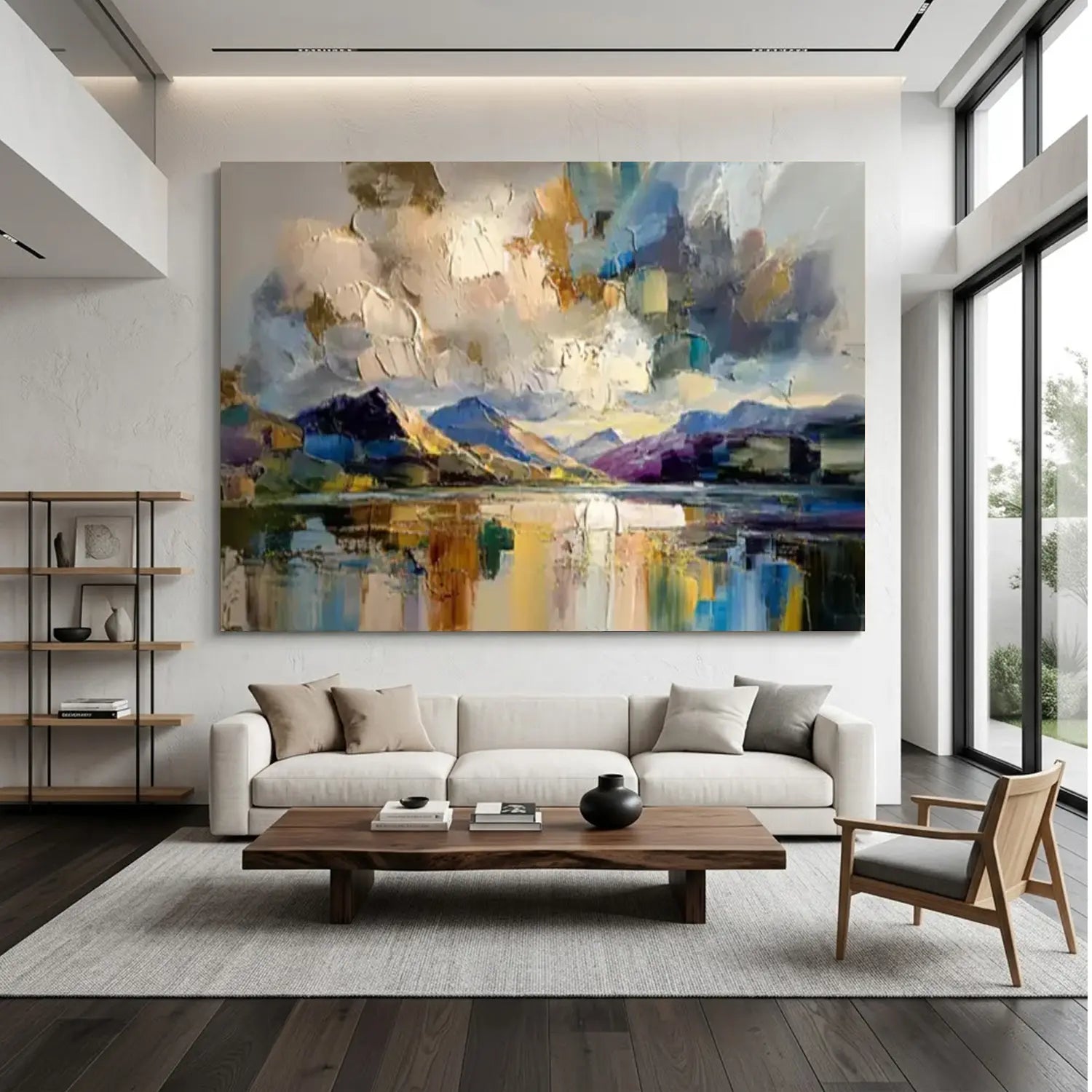 Colorful Ocean And Sky Abstract Textured Wall Art