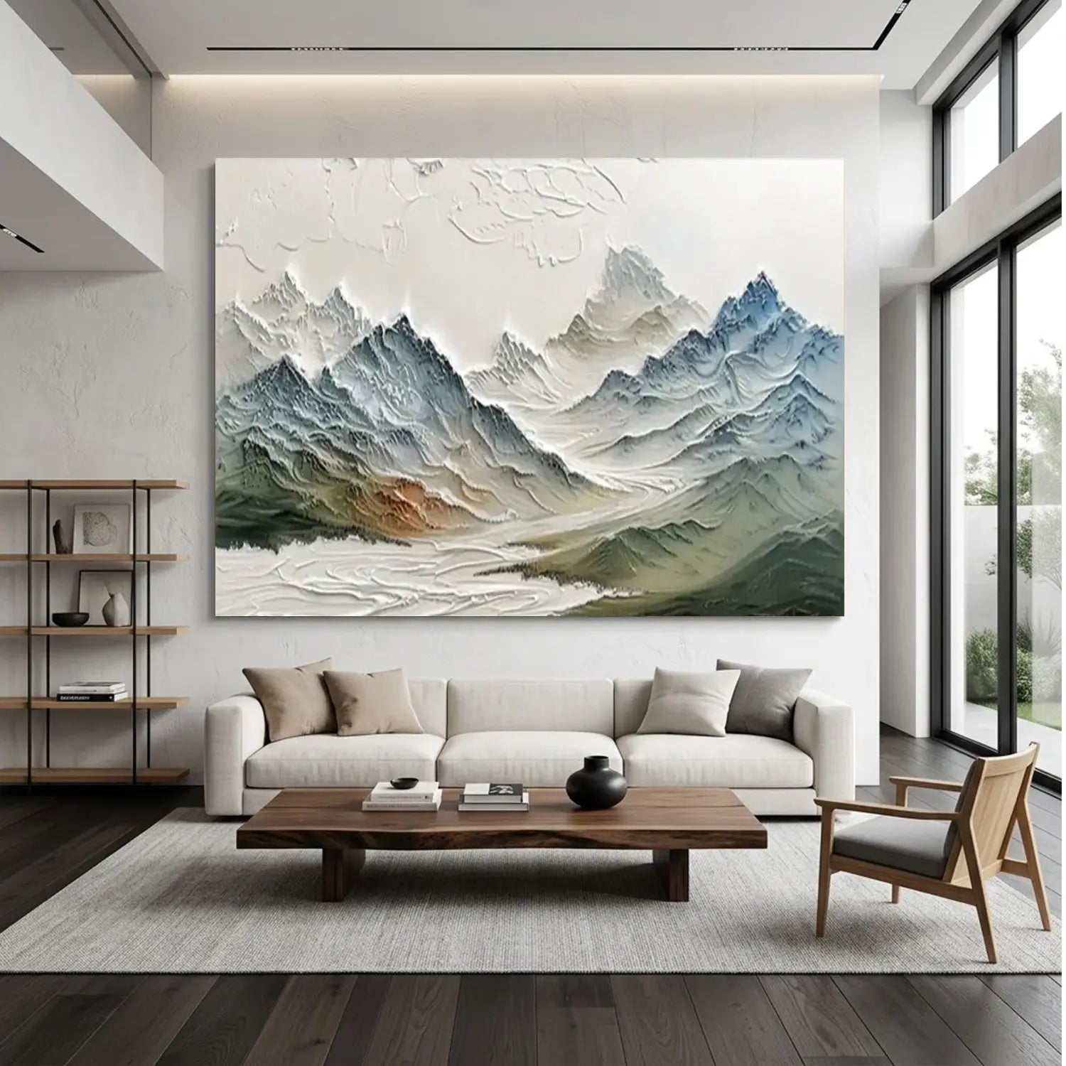 Colorful Mountain Textured Abstract Painting