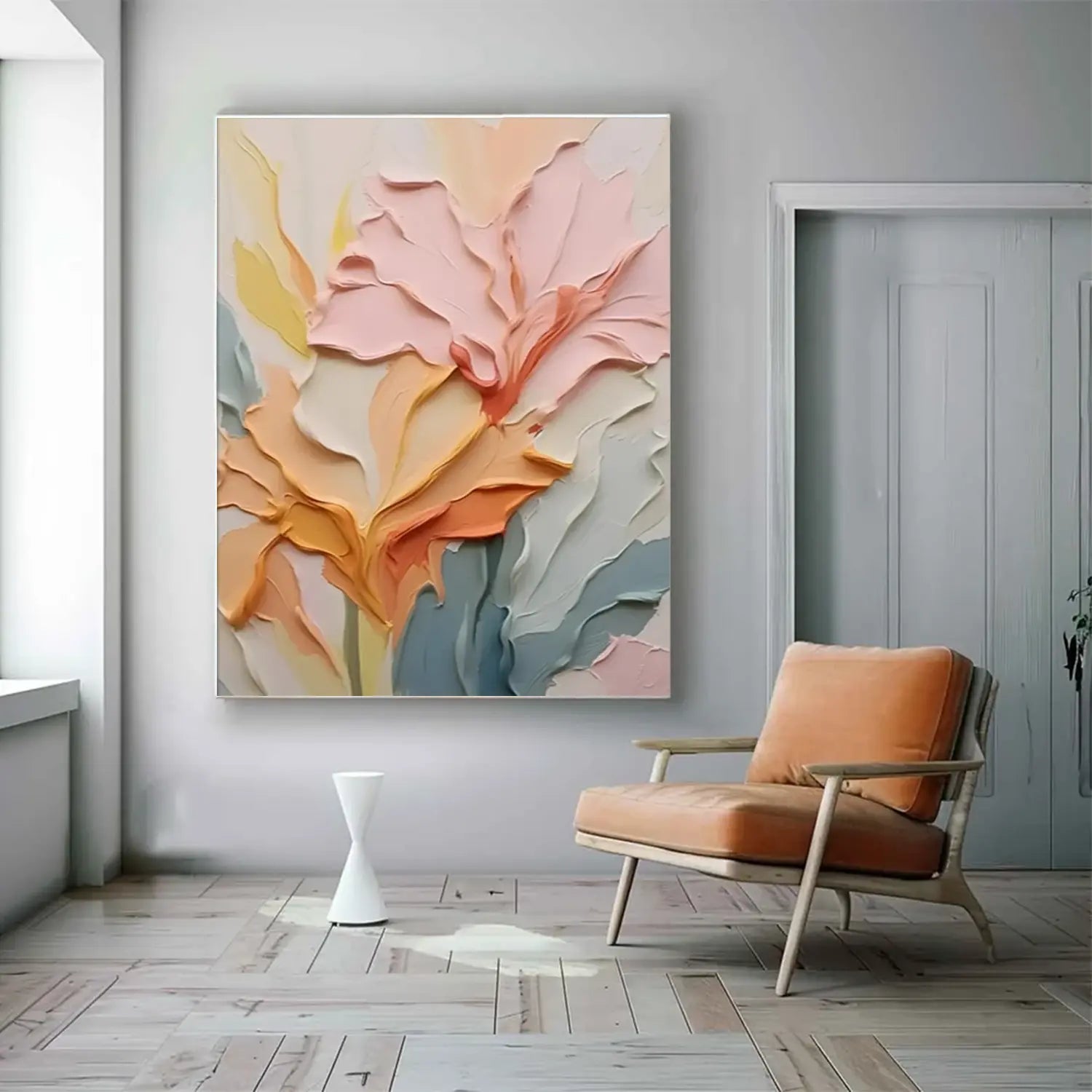 Colorful Flower Textured Painting Canvas #FT057