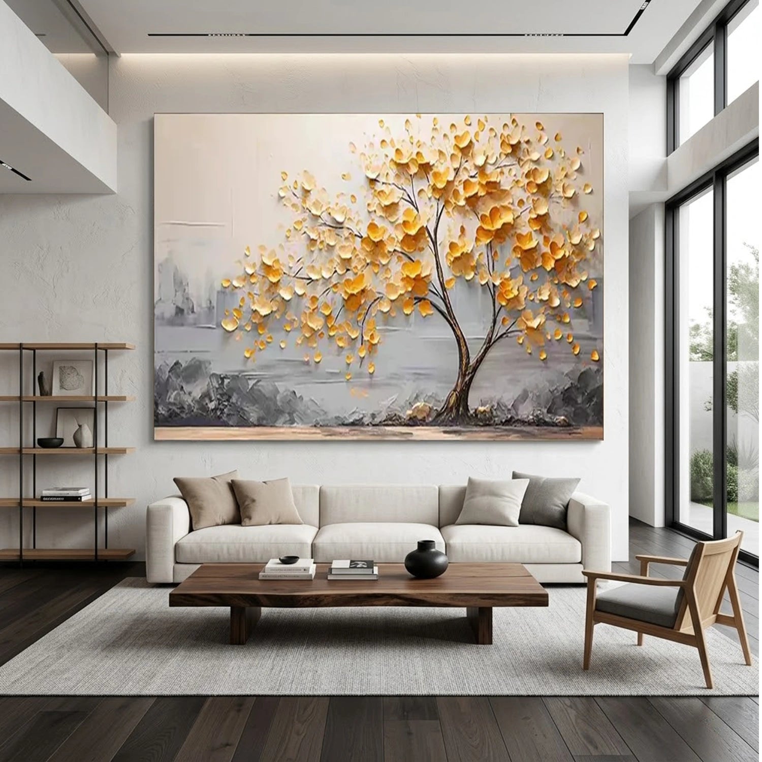 Colorful Flower & Tree Abstract Textured Wall Art #ML052