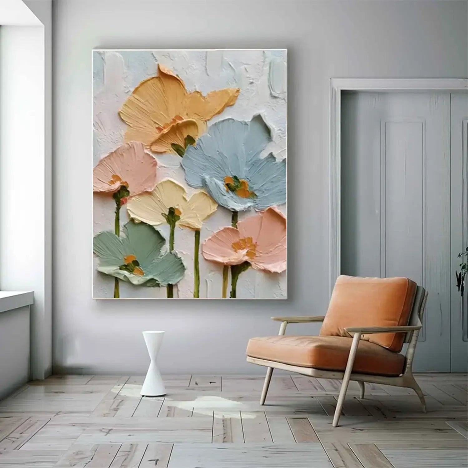 Flower Abstract Textured Wall Art #FT058