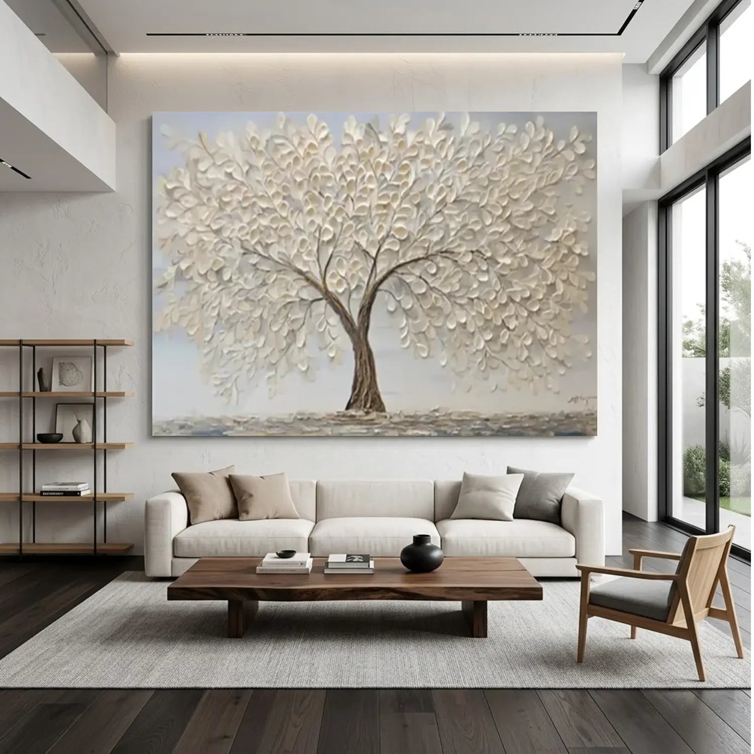 Flower & Tree Abstract Texture Canvas Art