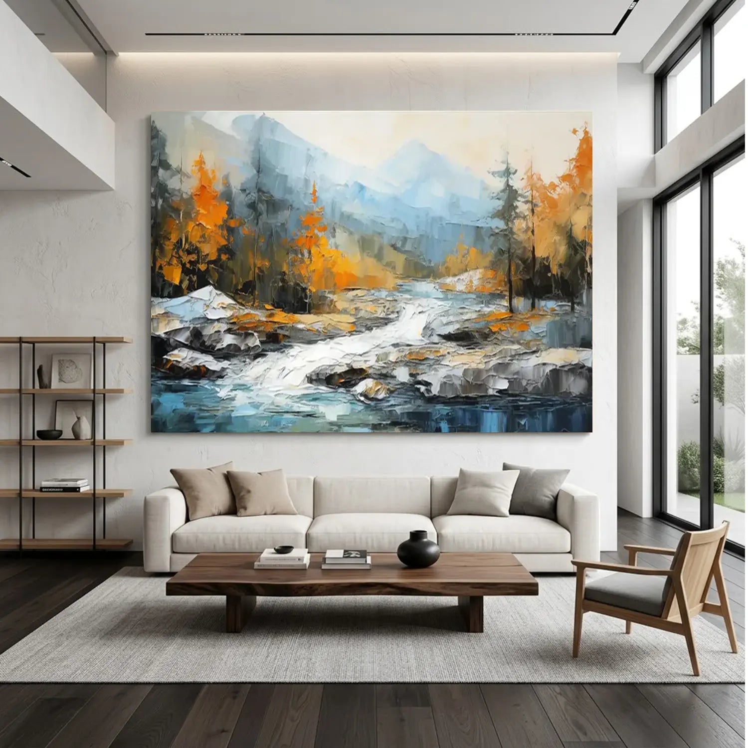 Colorful Tree Textured Painting Canvas