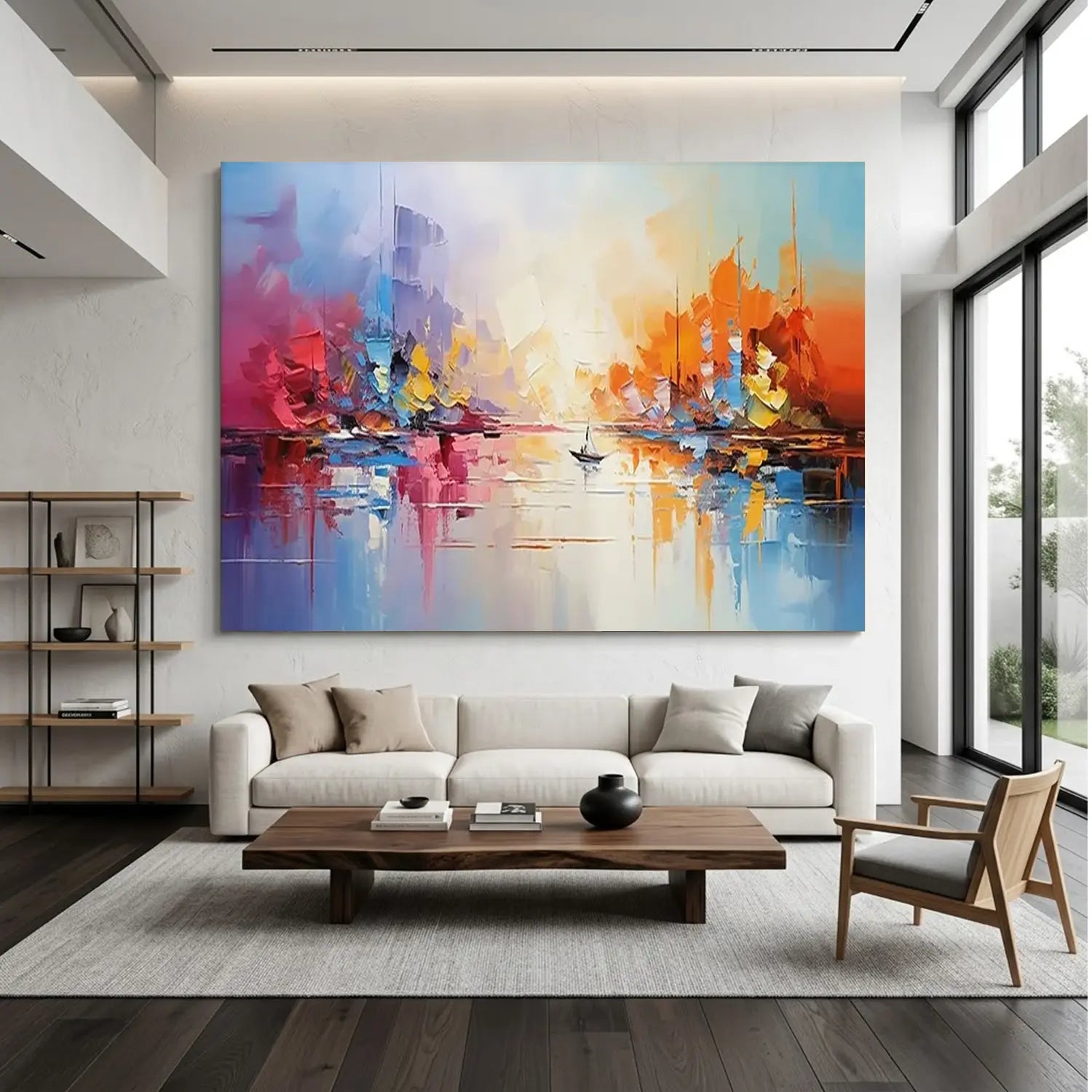 Colorful Abstract Textured Painting Canvas