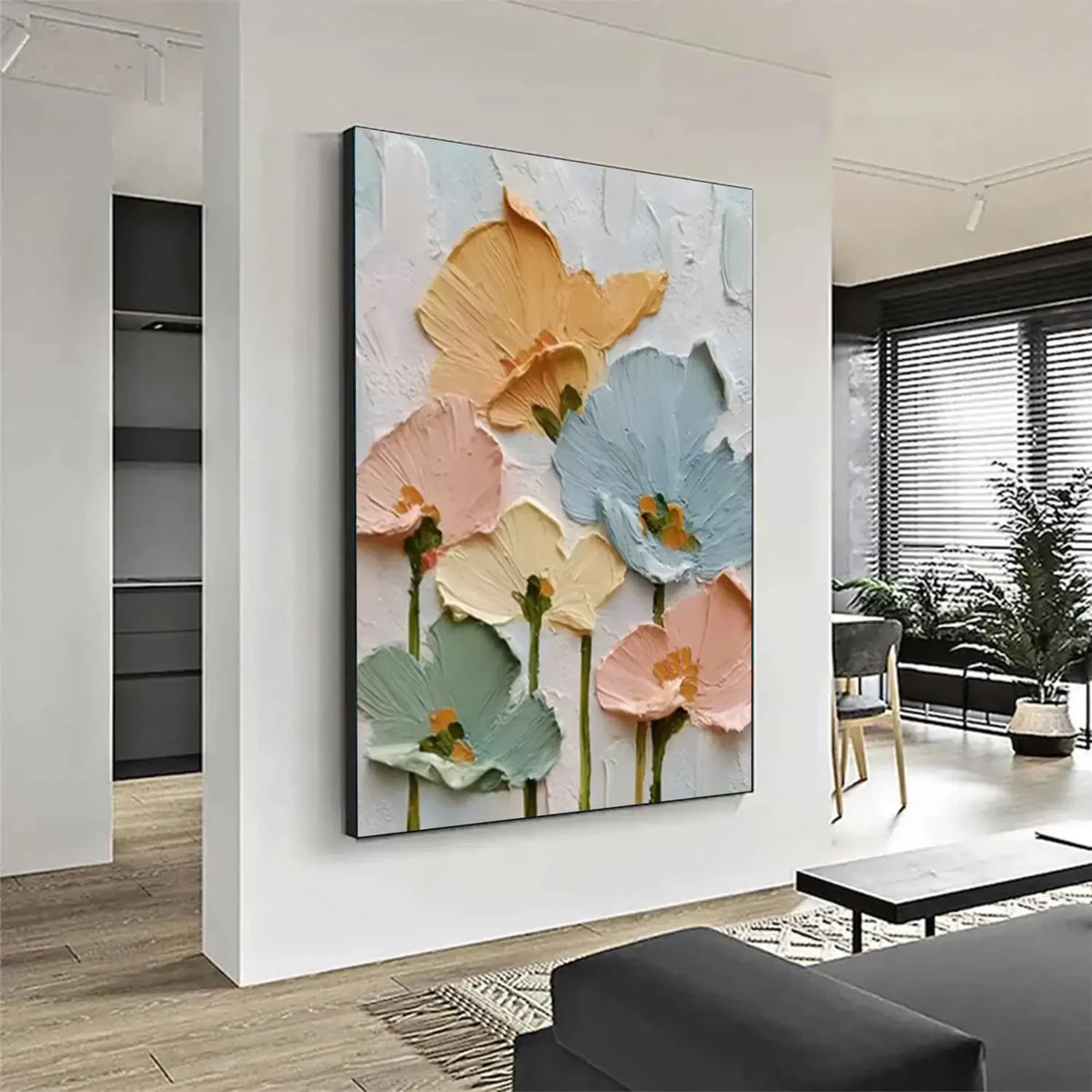 Flower Abstract Textured Wall Art #FT058