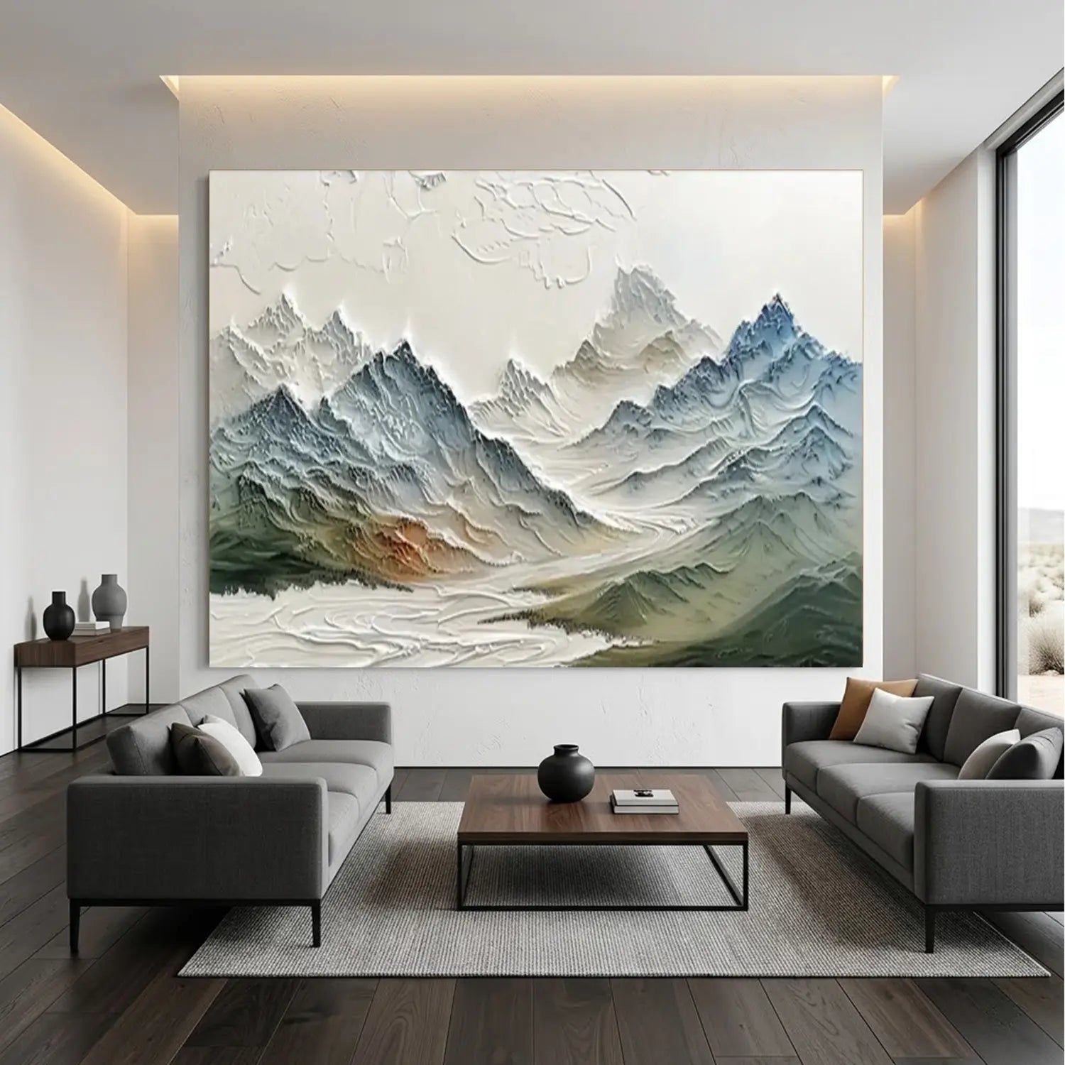 Colorful Mountain Textured Abstract Painting