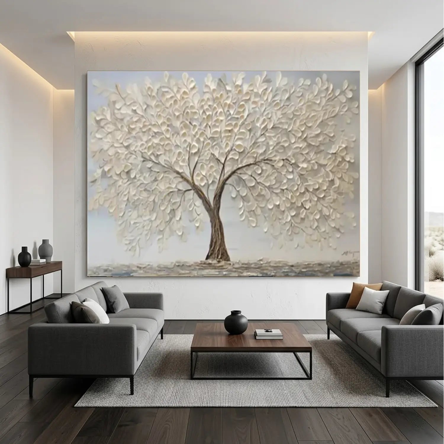 Flower & Tree Abstract Texture Canvas Art