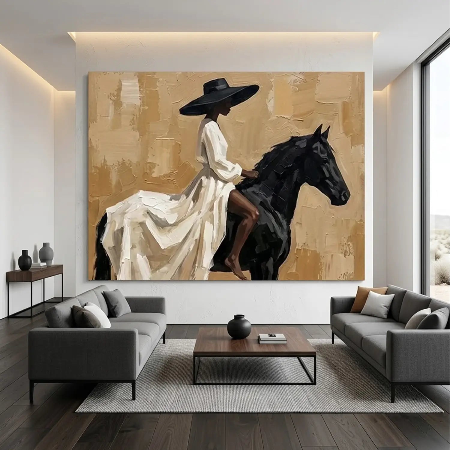 Vintage Americana Art | Ivory Reins Drift