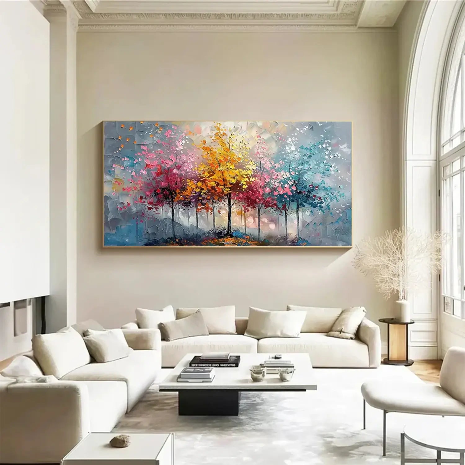 Colorful Tree Textured Painting Canvas