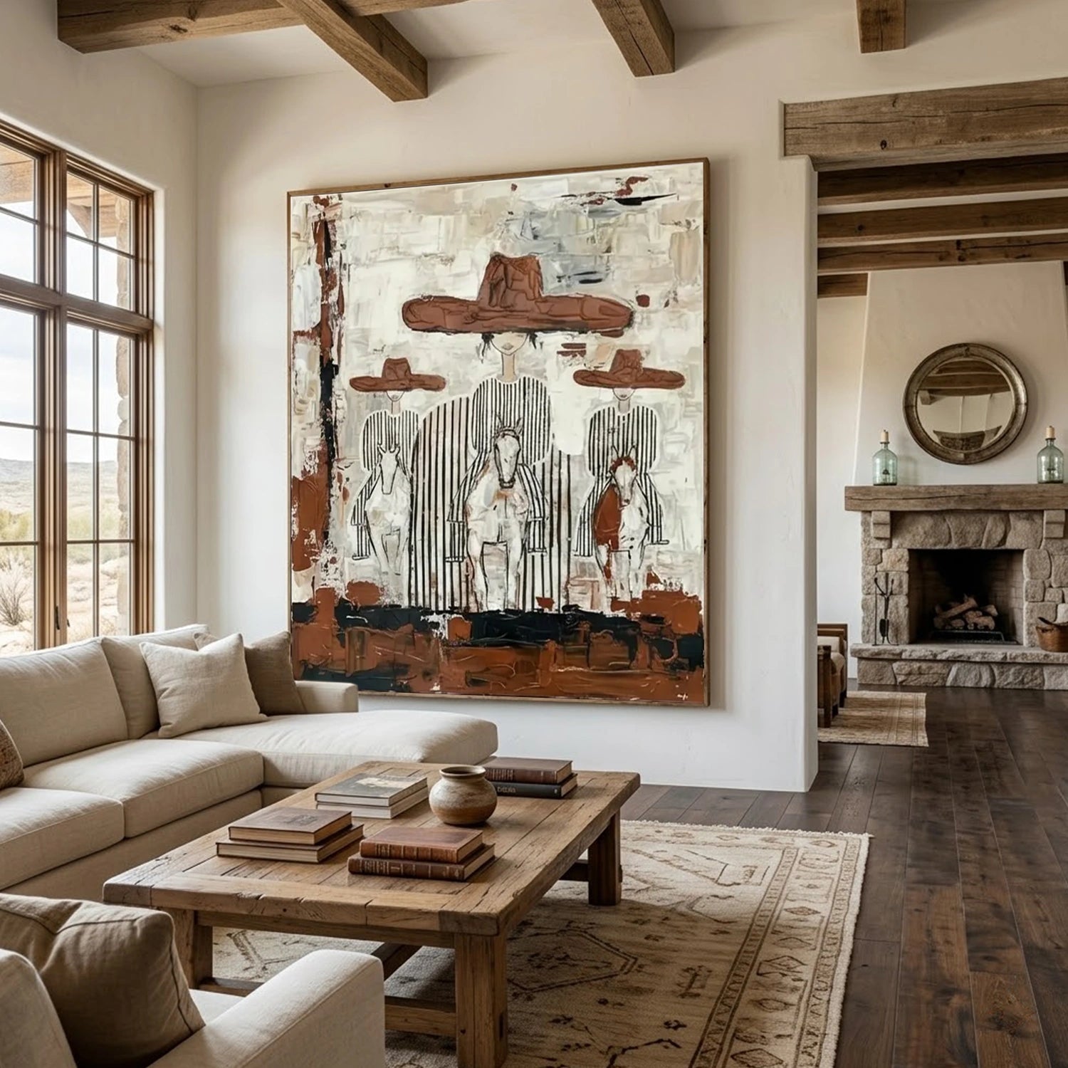 Vintage Americana Art | Plainsfolk At Dusk