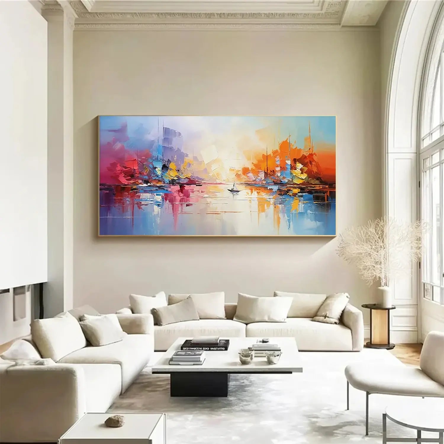 Colorful Abstract Textured Painting Canvas