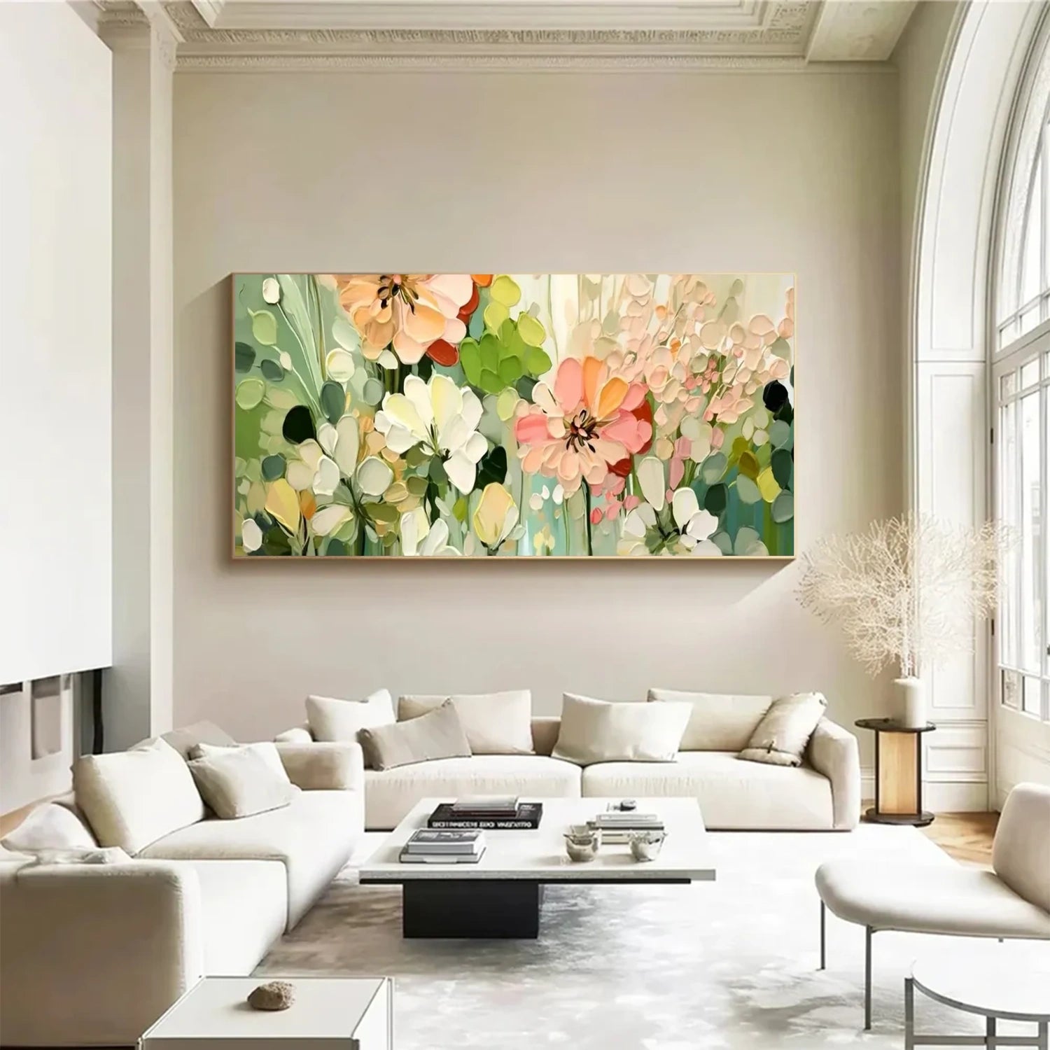 Colorful Flower Textured Painting Canvas