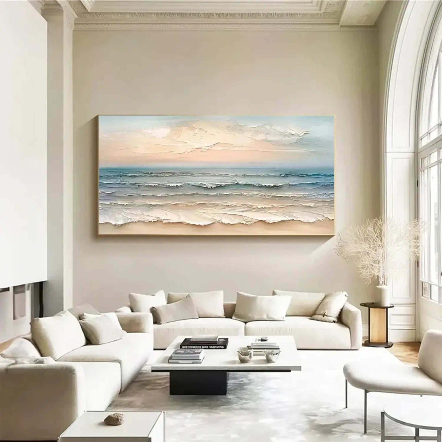 Ocean And Sky Textured Painting Canvas