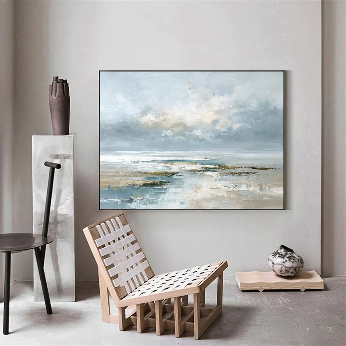 Ocean And Sky Abstract Textured Wall Art #OS085