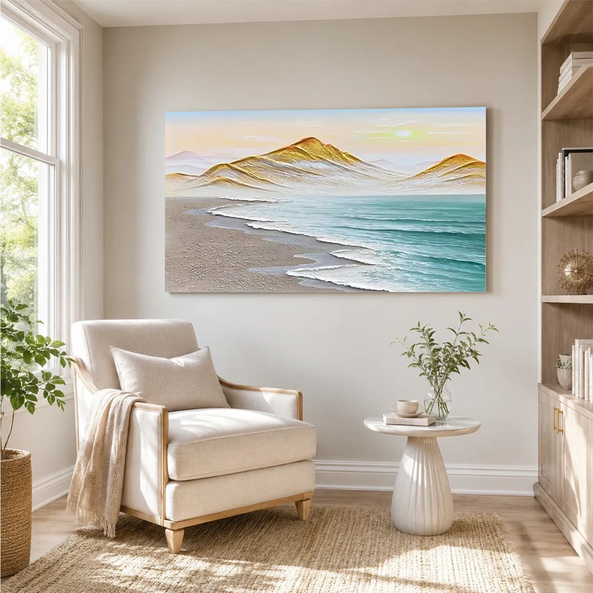 Abstract Mountain Textured Canvas Art #MM027